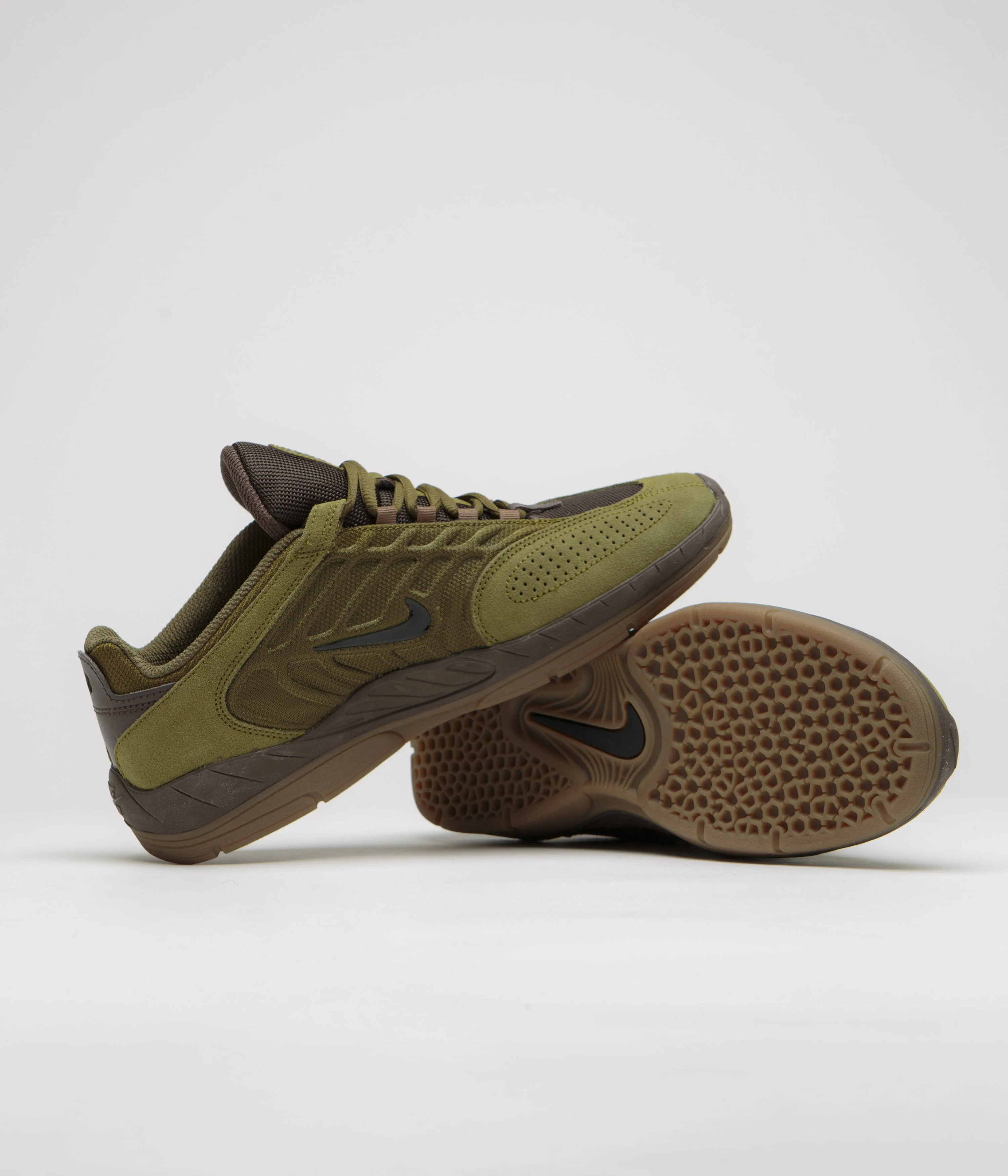Nike SB Vertebrae Shoes - Olive Flak / Black - Baroque Brown - Image 5