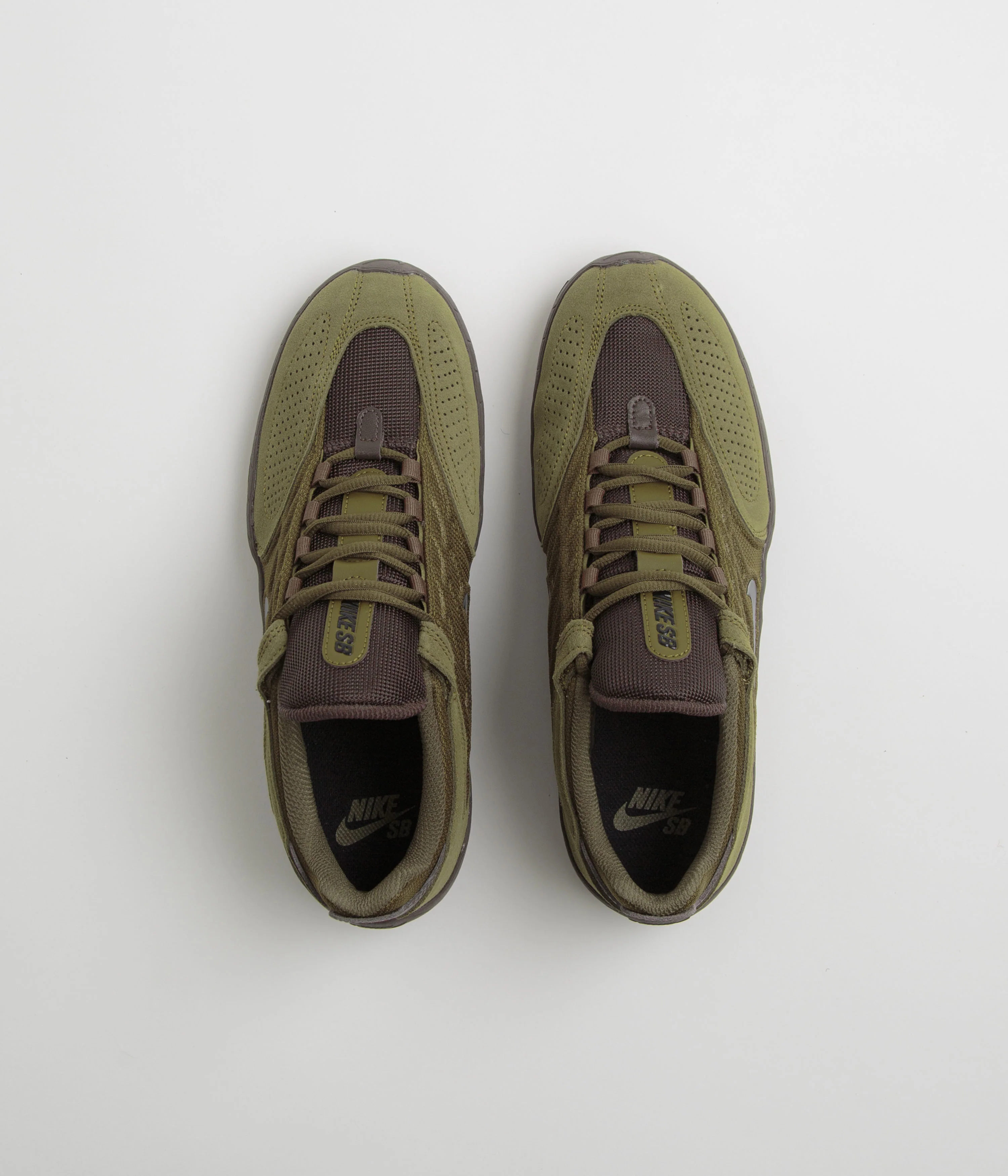 Nike SB Vertebrae Shoes - Olive Flak / Black - Baroque Brown - Image 7