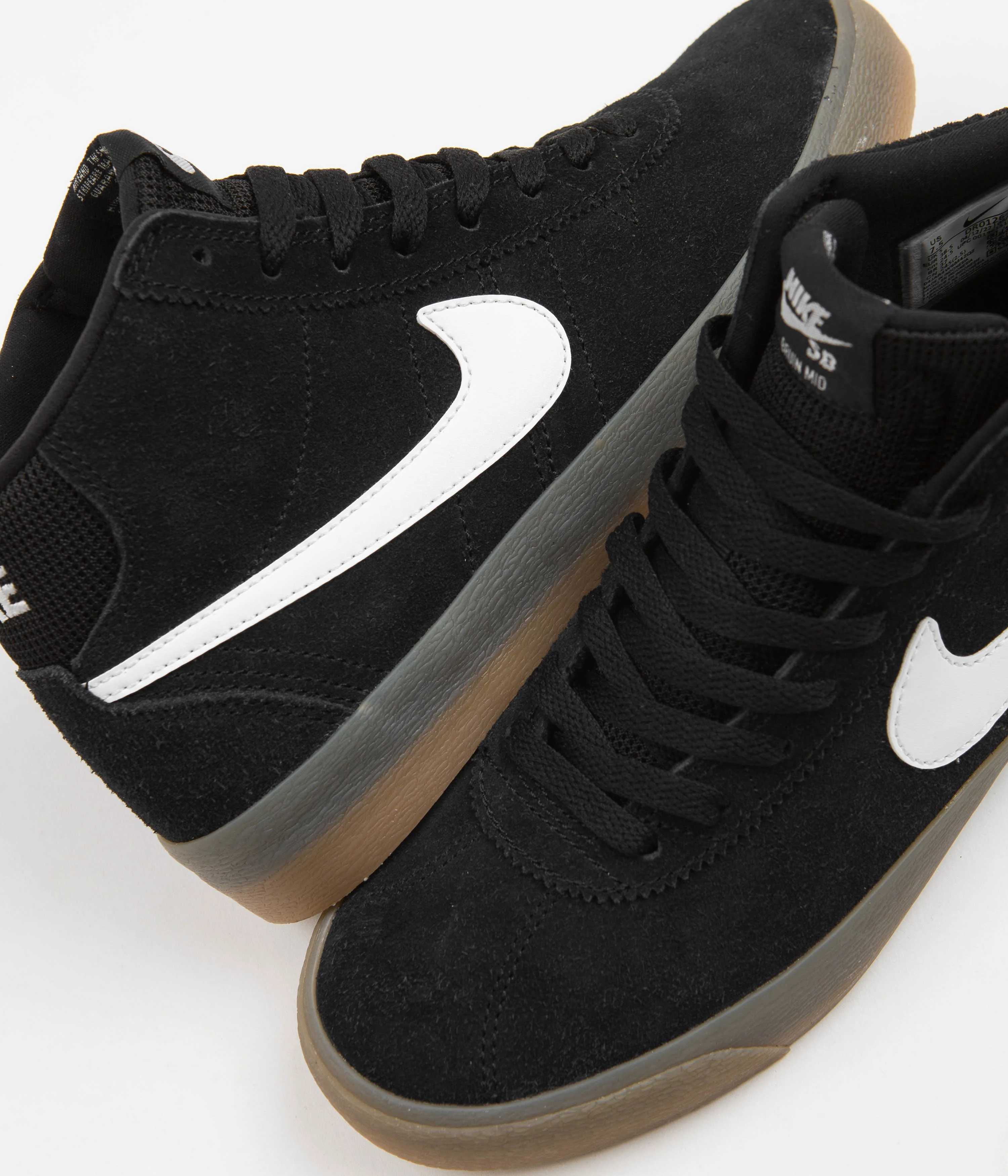 Nike SB Womens Bruin High Shoes - Black / White - Gum Light Brown - Image 3