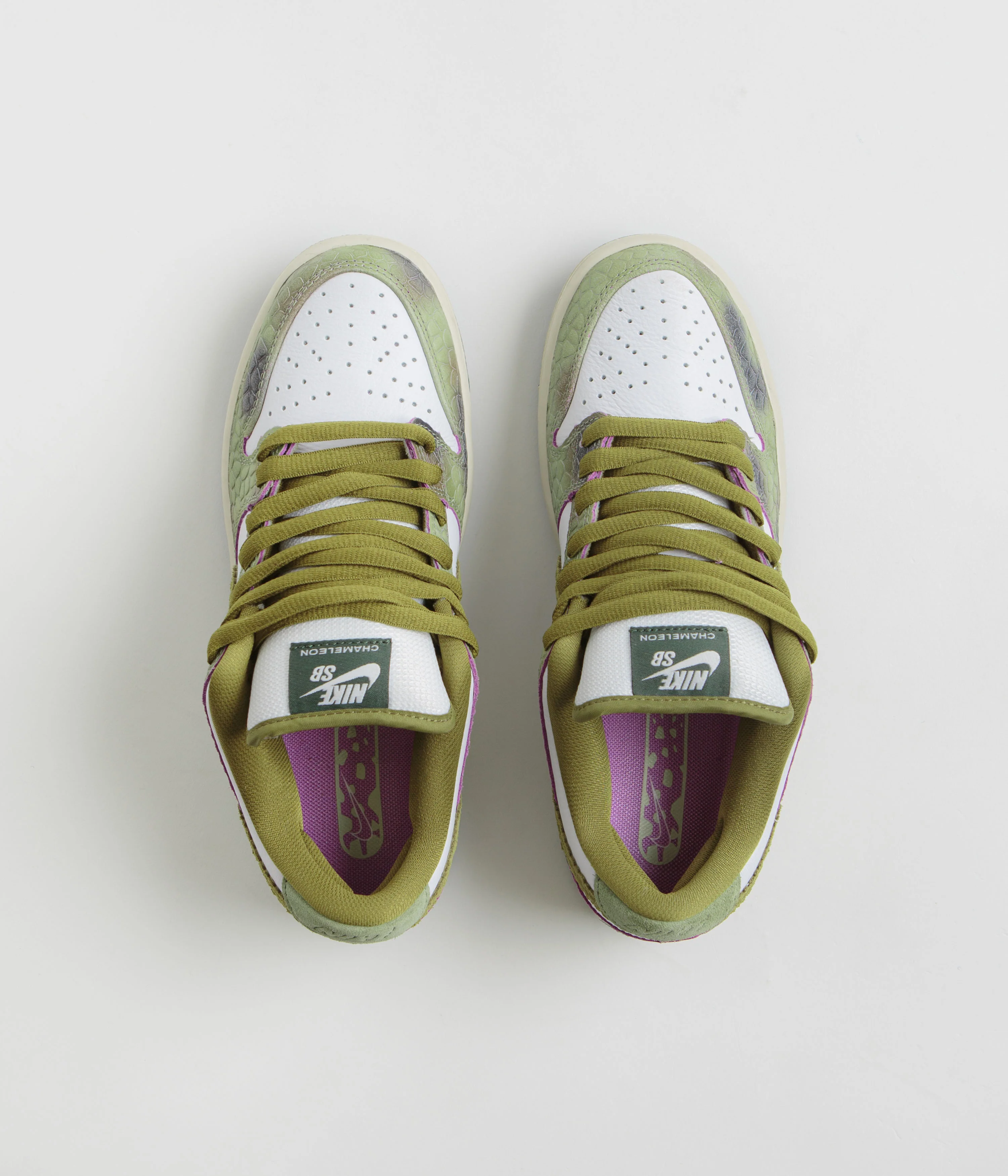 Nike SB x Alexis Sablone Dunk Low Pro 'Chameleon' Shoes - Oil Green / Desert Moss - White - Image 8