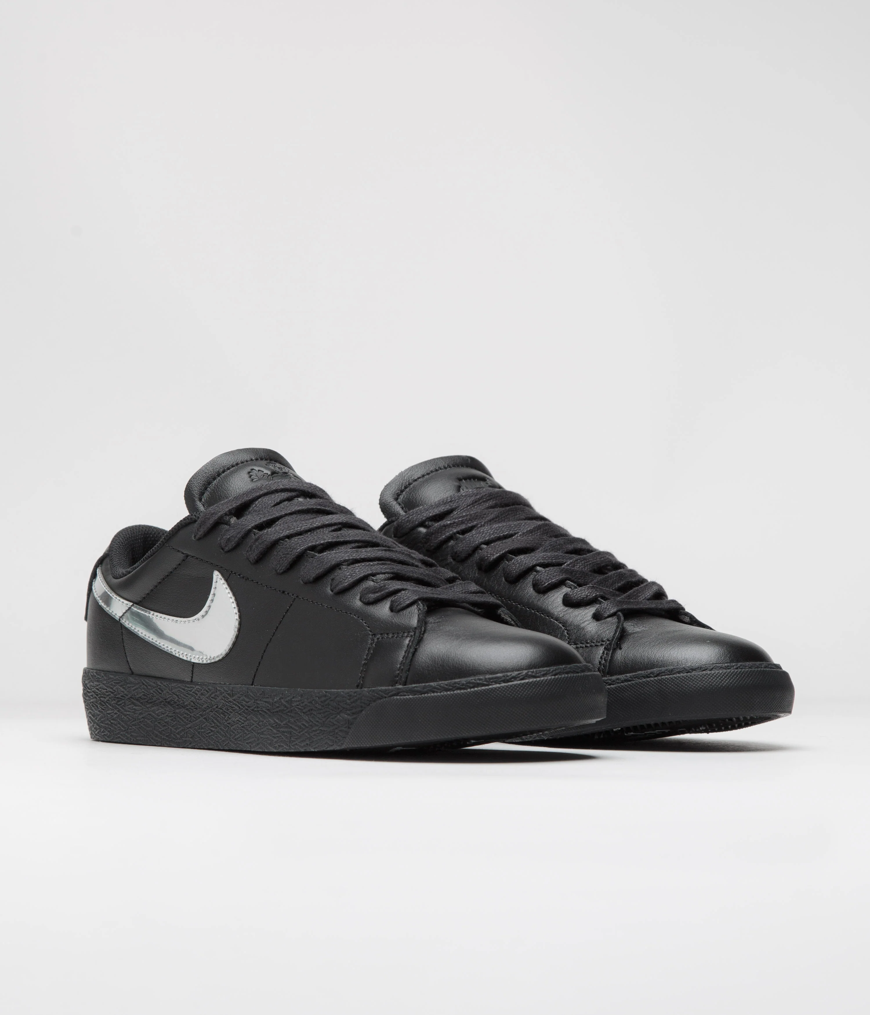 Nike SB x Dancer Skateboards Blazer Low Shoes - Black / Metallic Silver / Black - Image 2