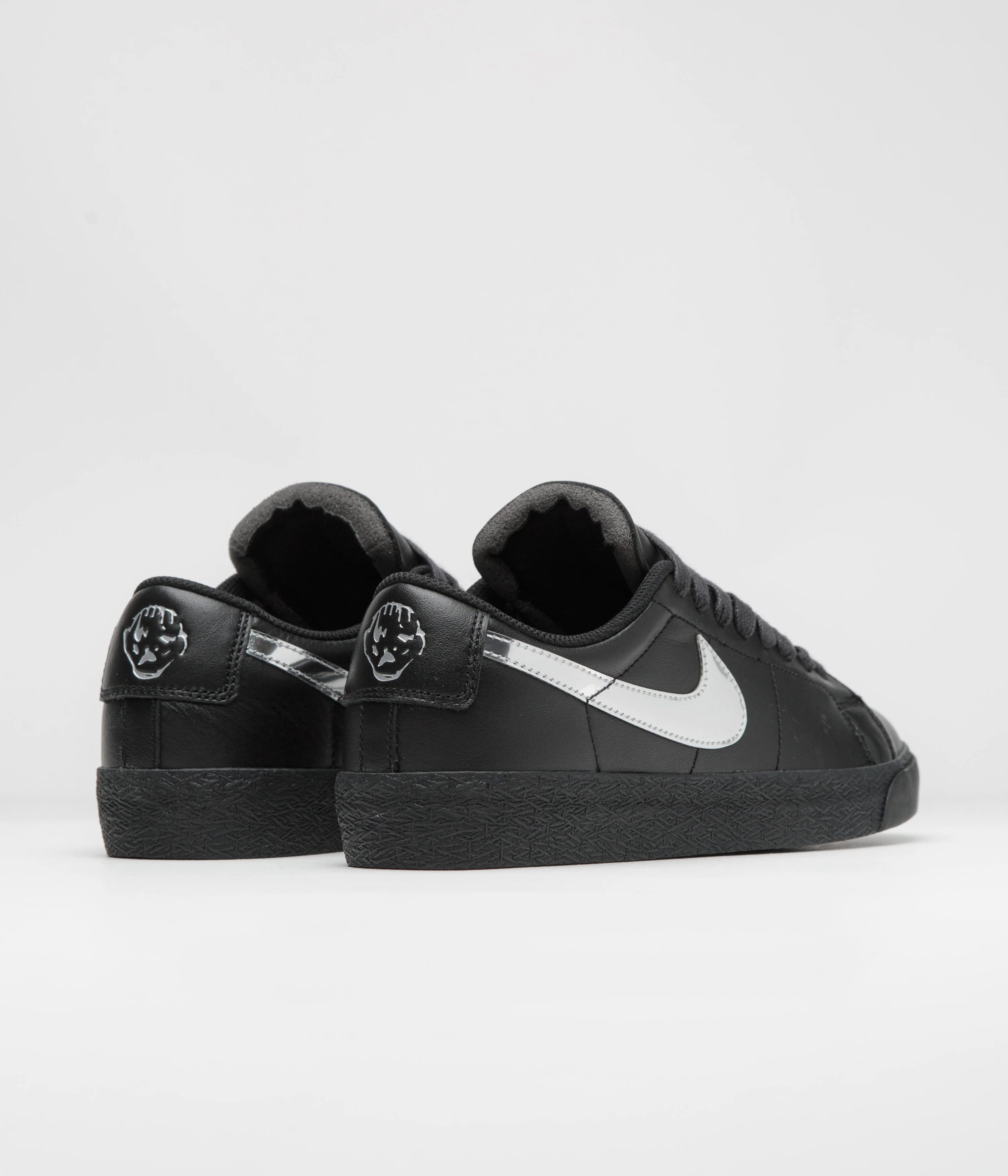 Nike SB x Dancer Skateboards Blazer Low Shoes - Black / Metallic Silver / Black - Image 4