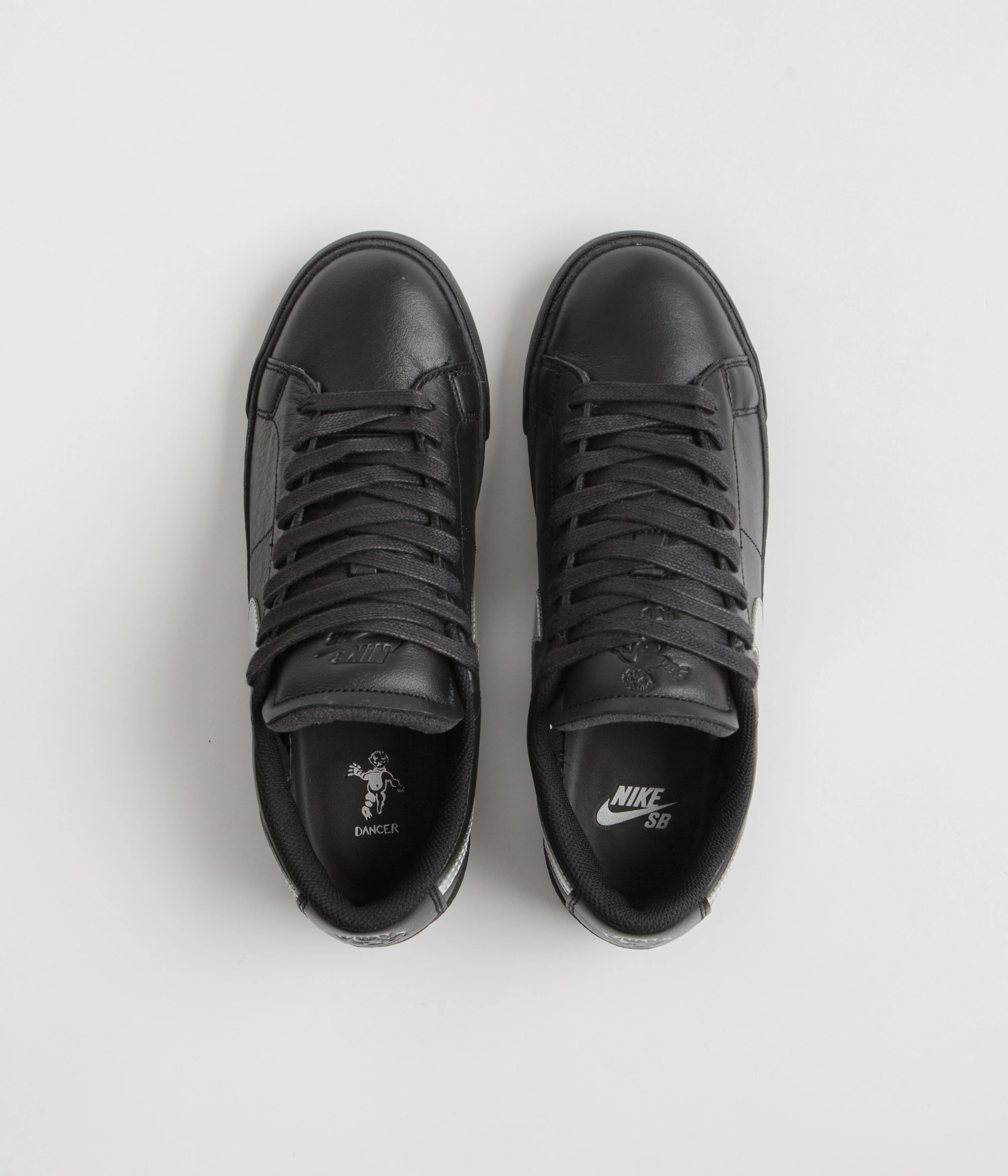 Nike SB x Dancer Skateboards Blazer Low Shoes - Black / Metallic Silver / Black - Image 8