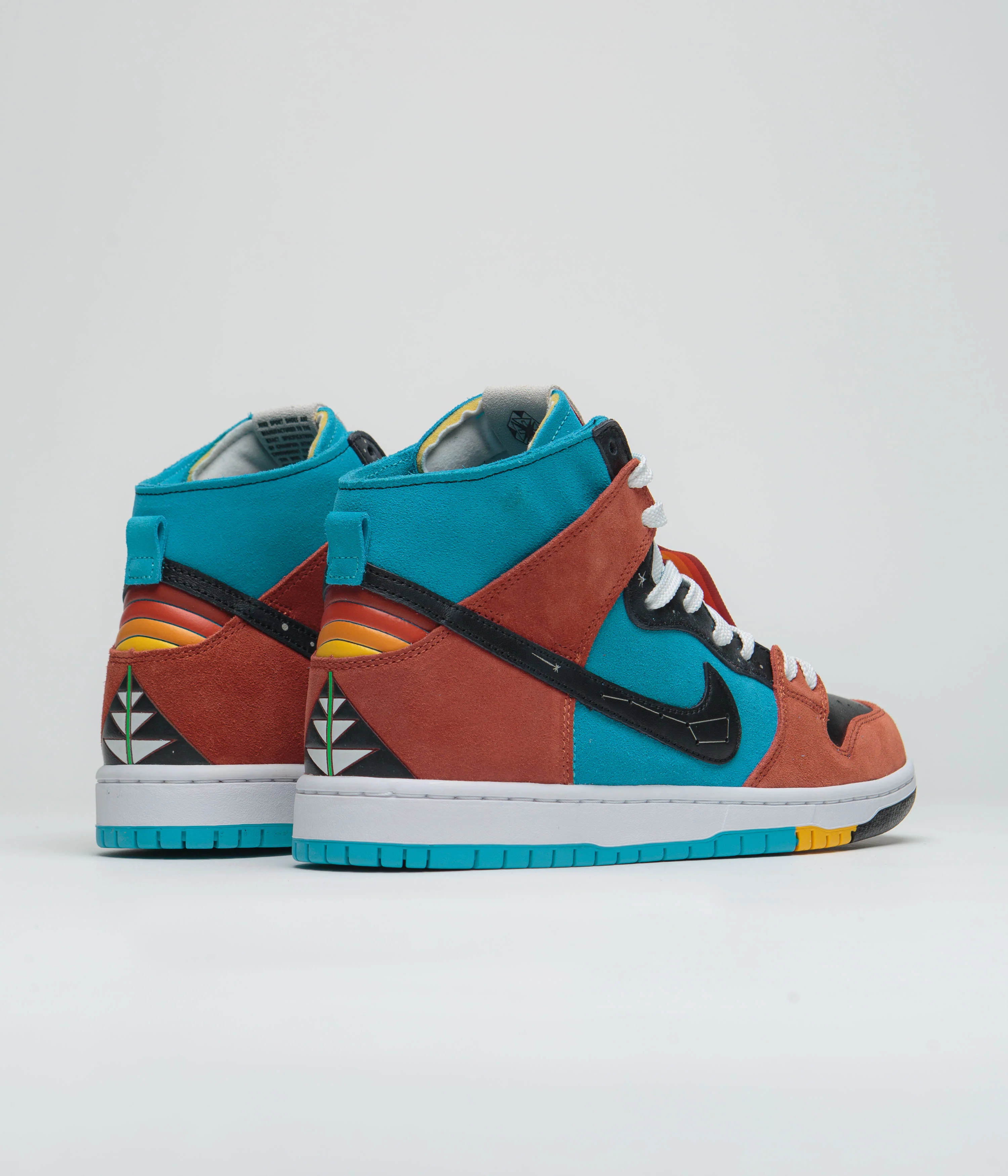 Nike SB x Di'Orr Greenwood Dunk High Decon Shoes - Turquoise Blue / Black - Rugged Orange - Image 4