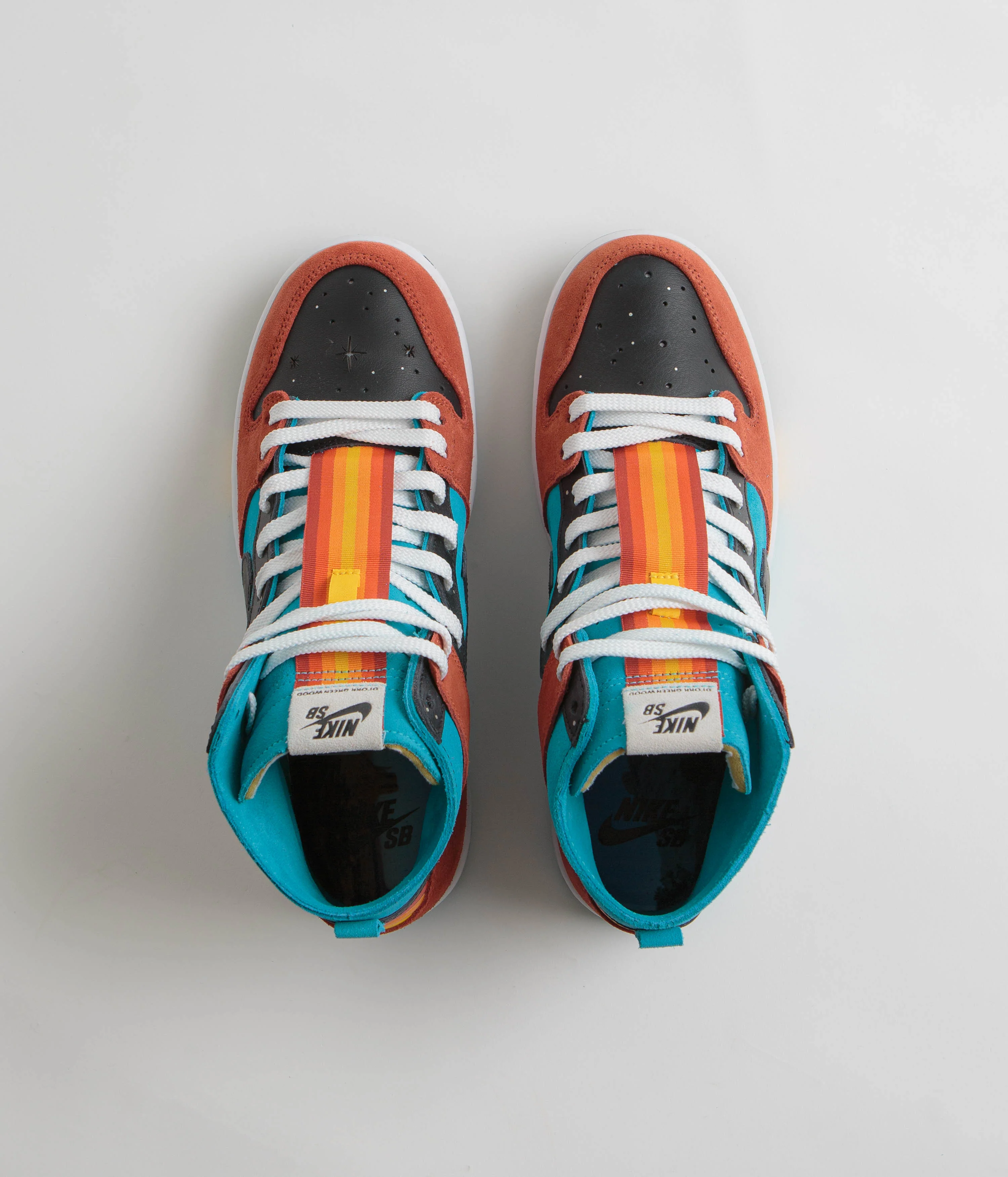 Nike SB x Di'Orr Greenwood Dunk High Decon Shoes - Turquoise Blue / Black - Rugged Orange - Image 7