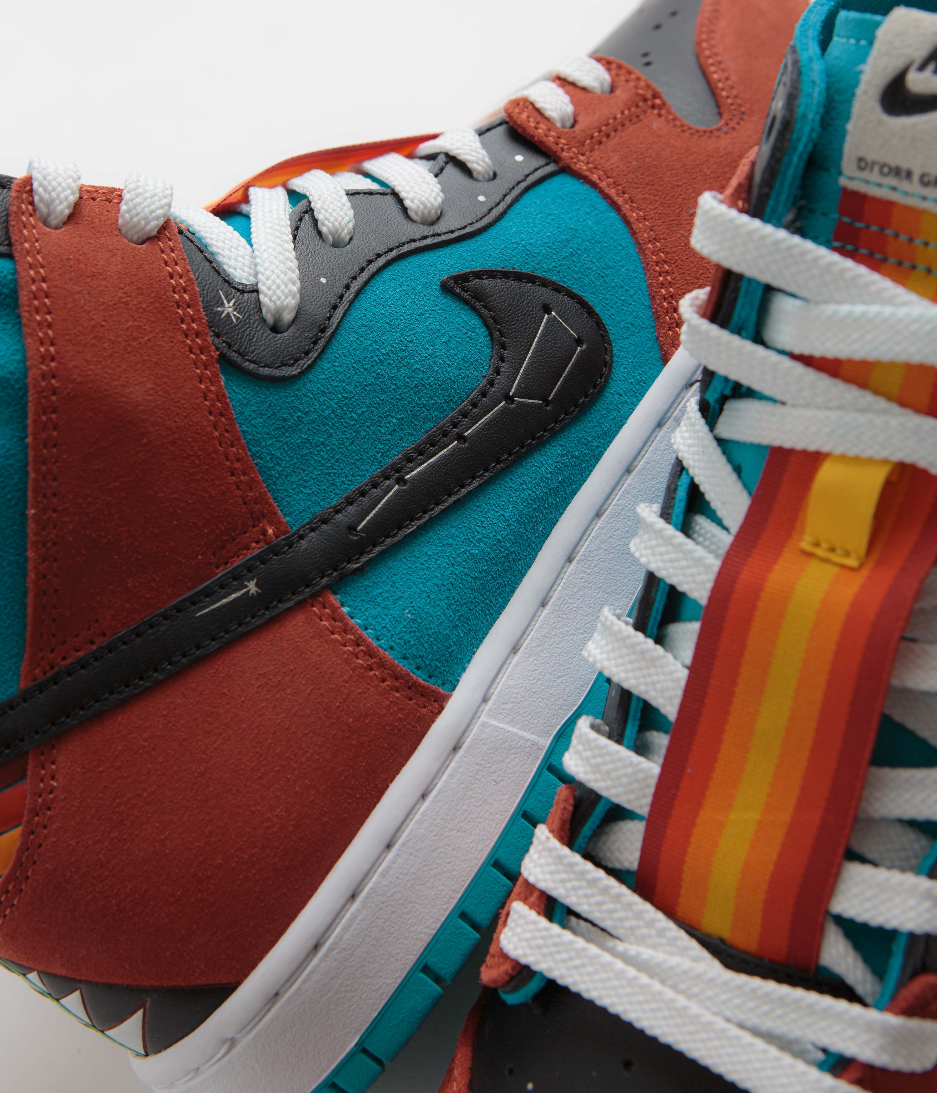 Nike SB x Di'Orr Greenwood Dunk High Decon Shoes - Turquoise Blue / Black - Rugged Orange - Image 8
