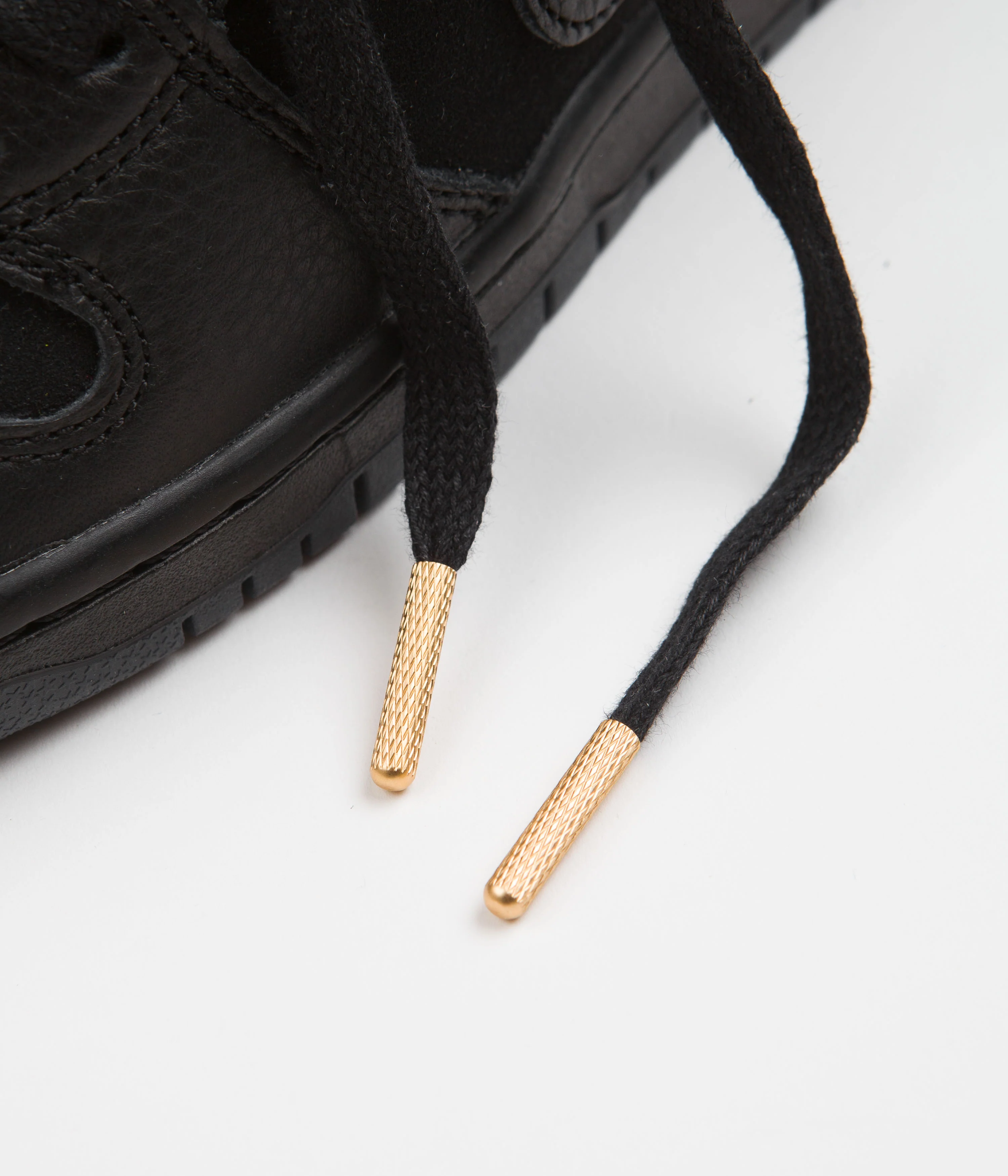 Nike SB x FAUST Dunk High Pro Shoes - Black / Black - Metallic Gold - Image 9