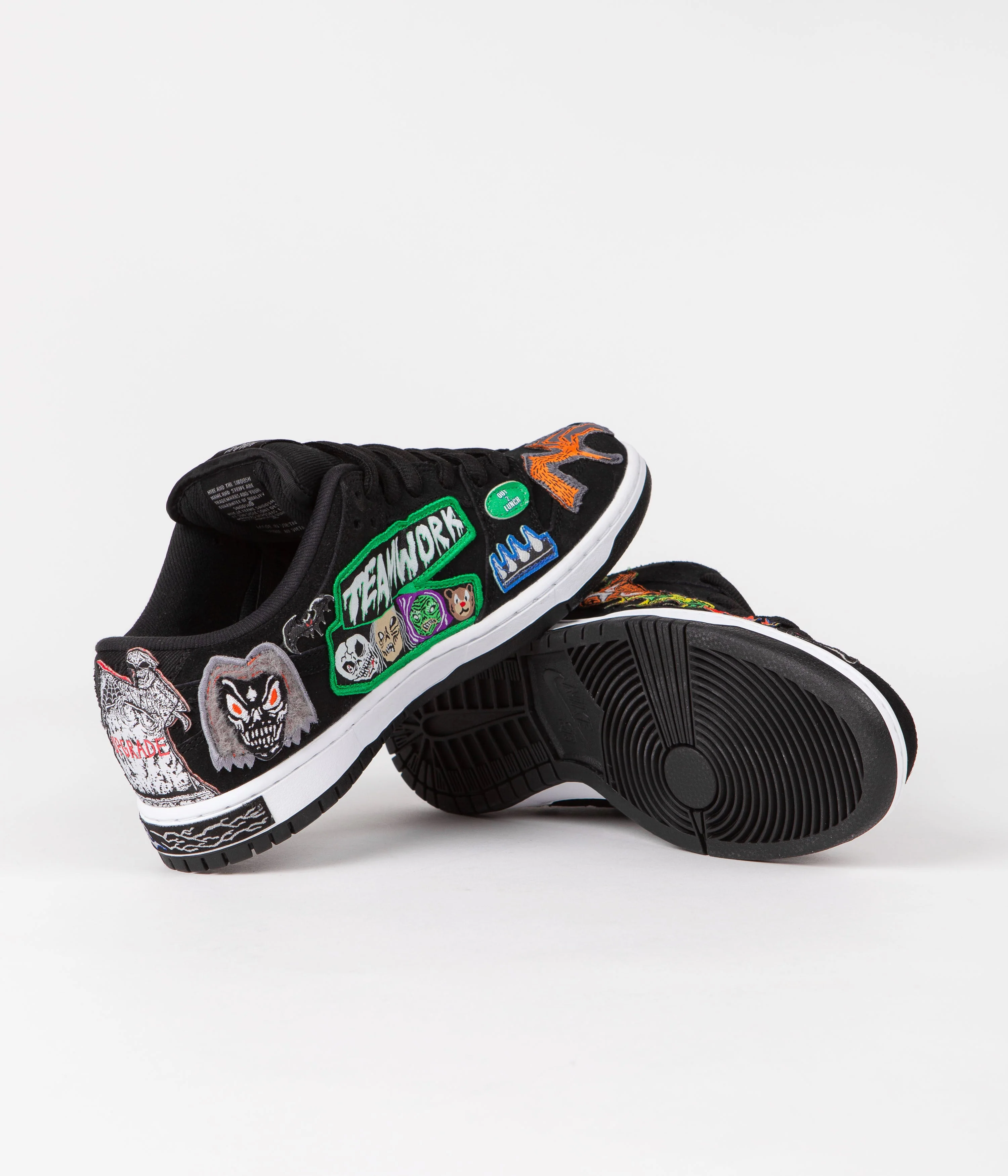 Nike SB x Neckface Dunk Low Pro Shoes - Black / White - Multicolour - Image 5