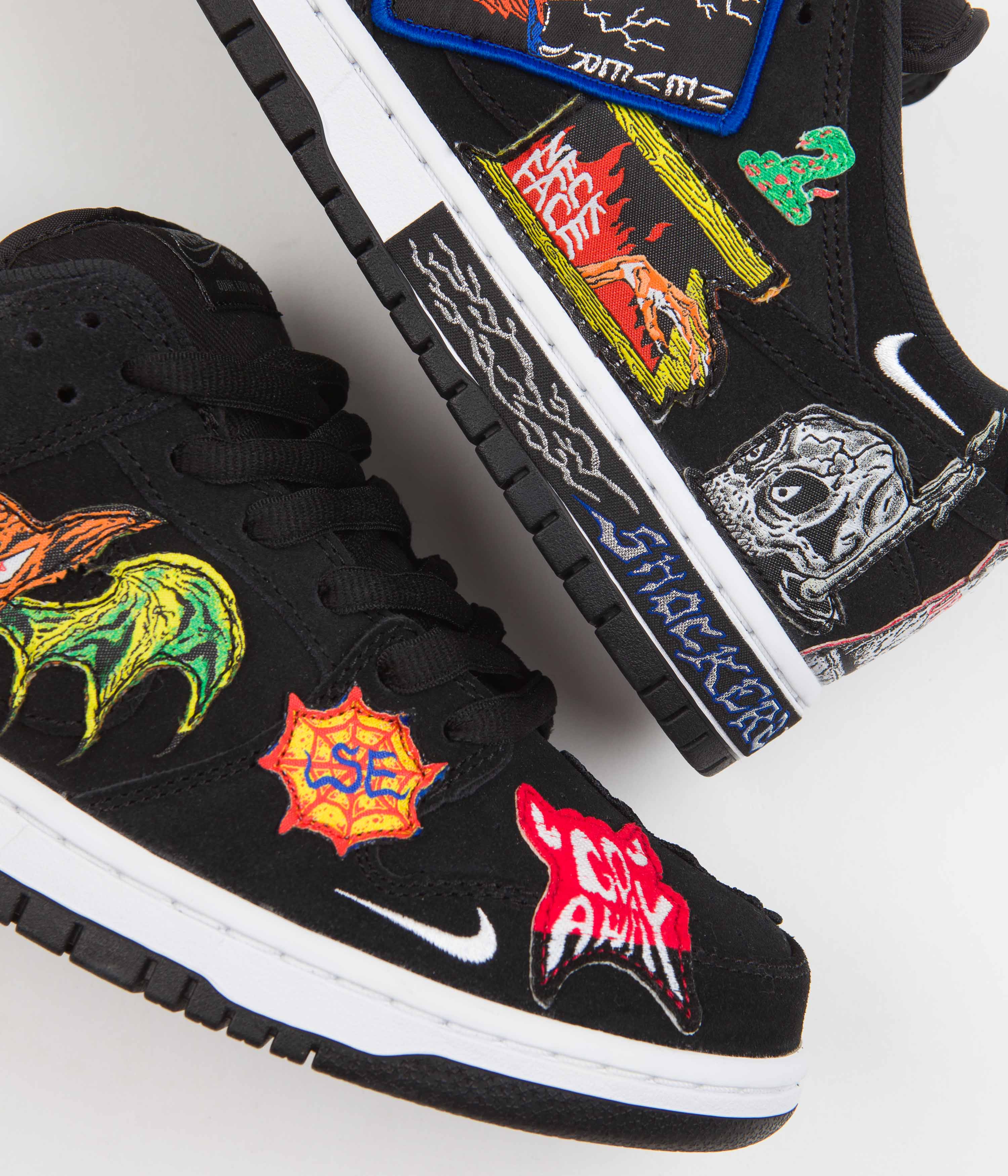 Nike SB x Neckface Dunk Low Pro Shoes - Black / White - Multicolour - Image 7