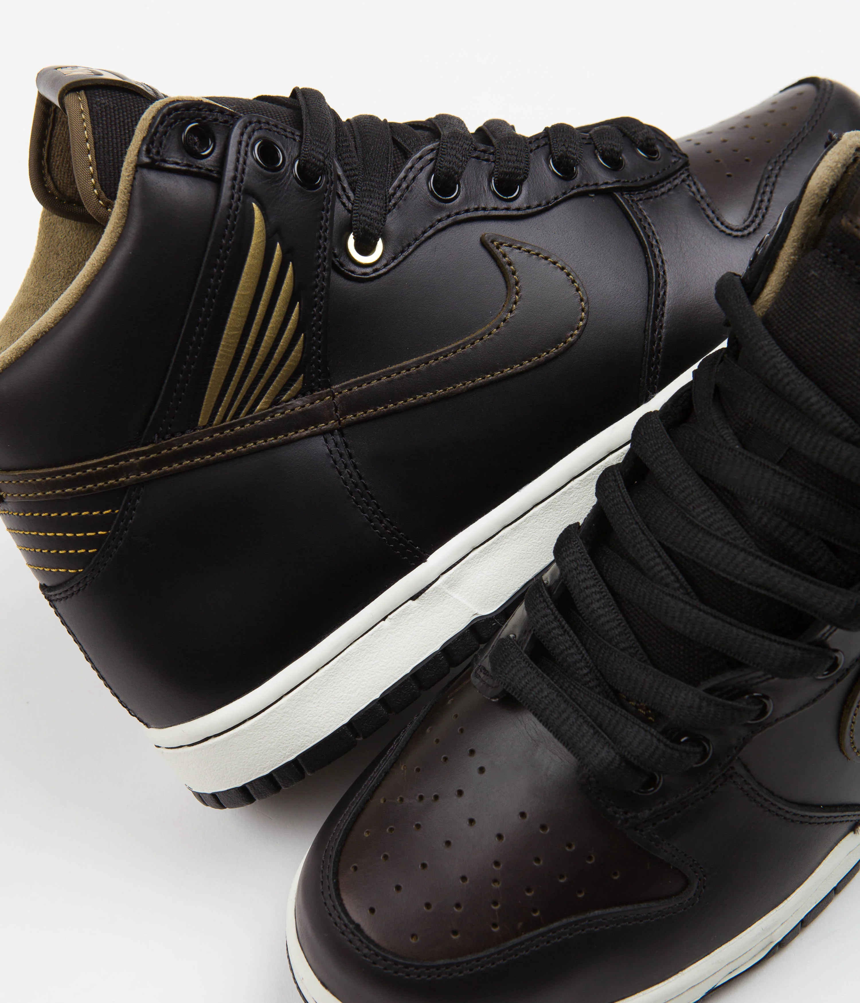 Nike SB x Pawnshop Dunk High OG Shoes - Black / Black - Metallic Gold - Image 3