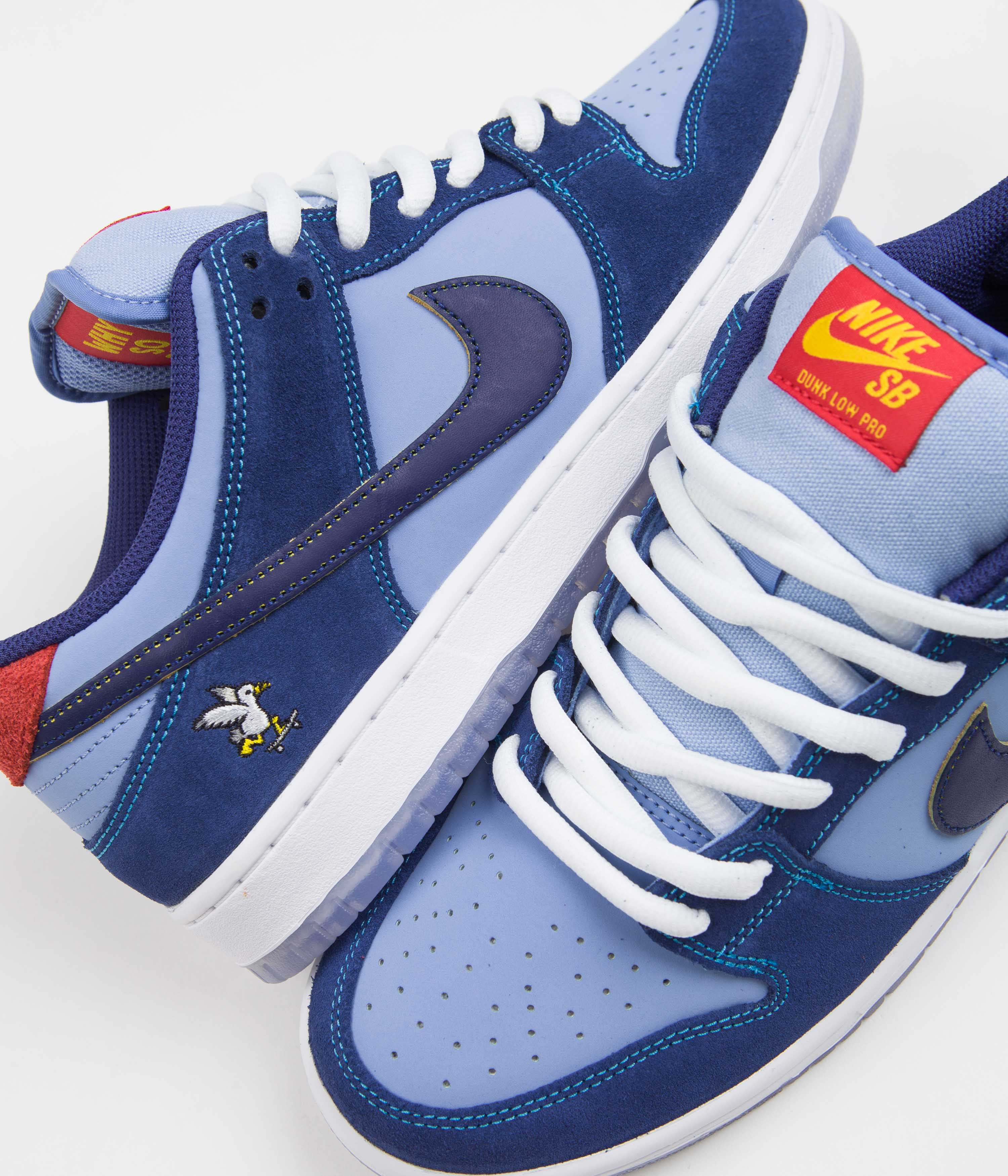 Nike SB x Why So Sad? Dunk Low Premium Shoes - Coastal Blue / Coastal Blue - Light Blue - Image 3