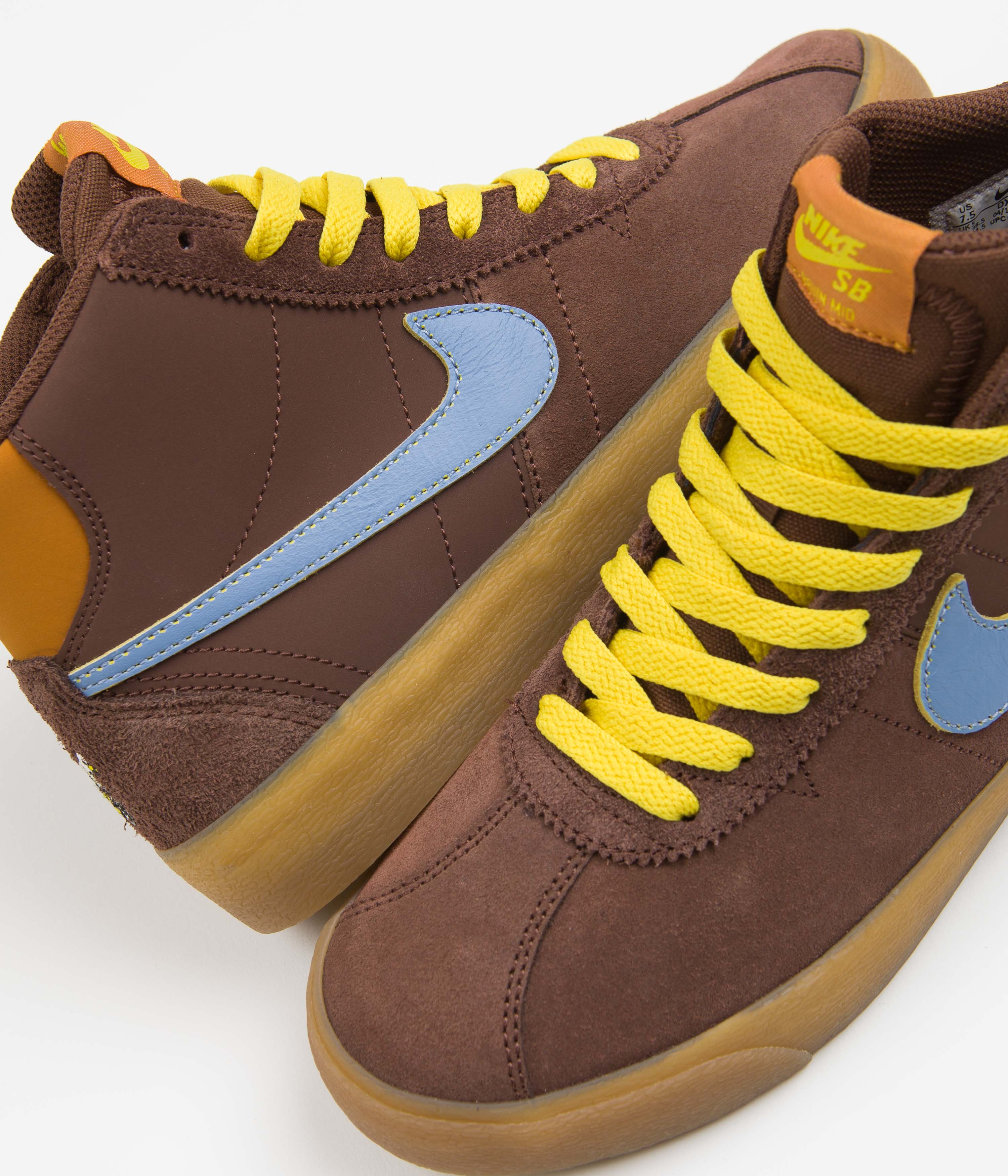 Nike SB x Why So Sad? Womens Bruin High Premium Shoes - Light Chocolate / Light Blue - Monarch - Image 3
