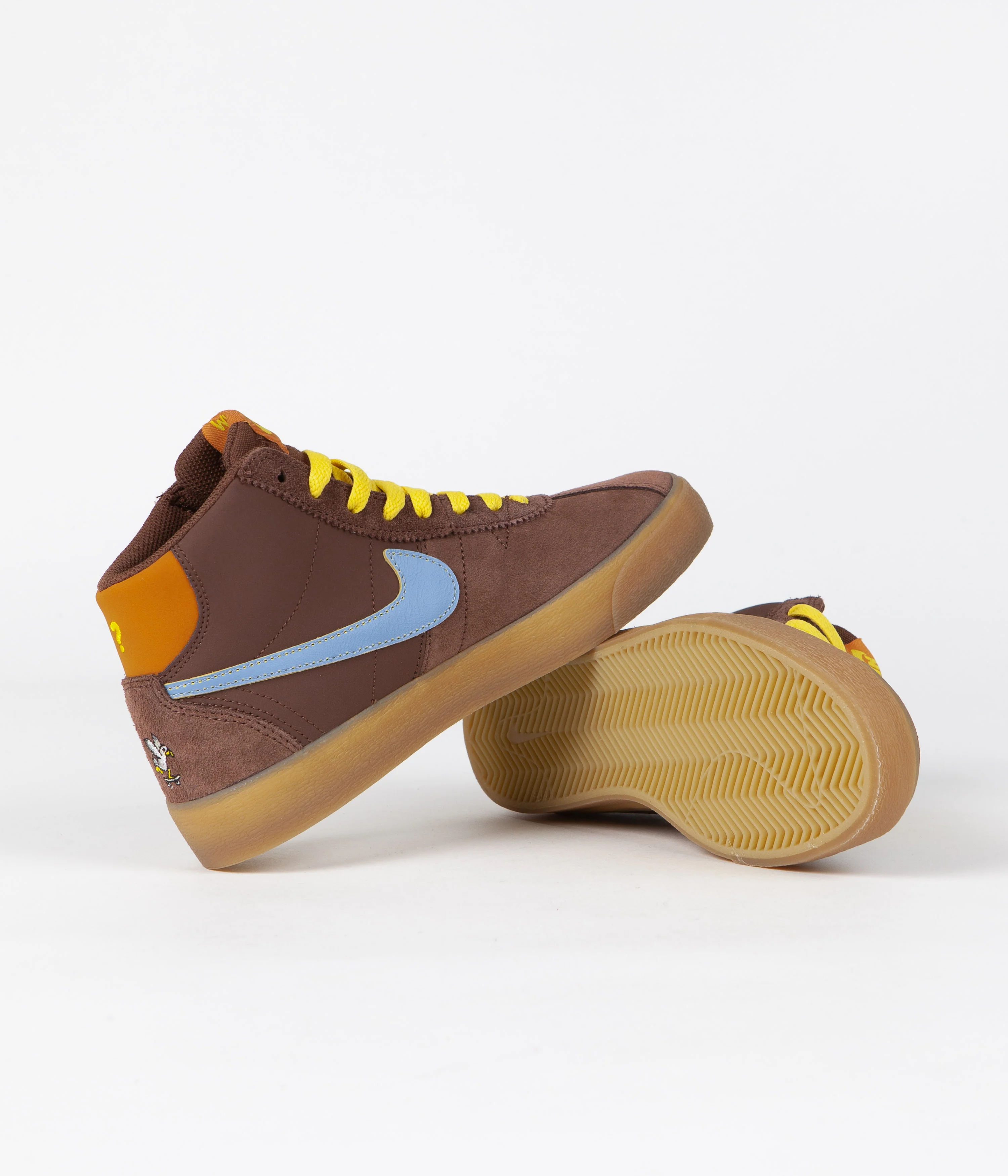 Nike SB x Why So Sad? Womens Bruin High Premium Shoes - Light Chocolate / Light Blue - Monarch - Image 5
