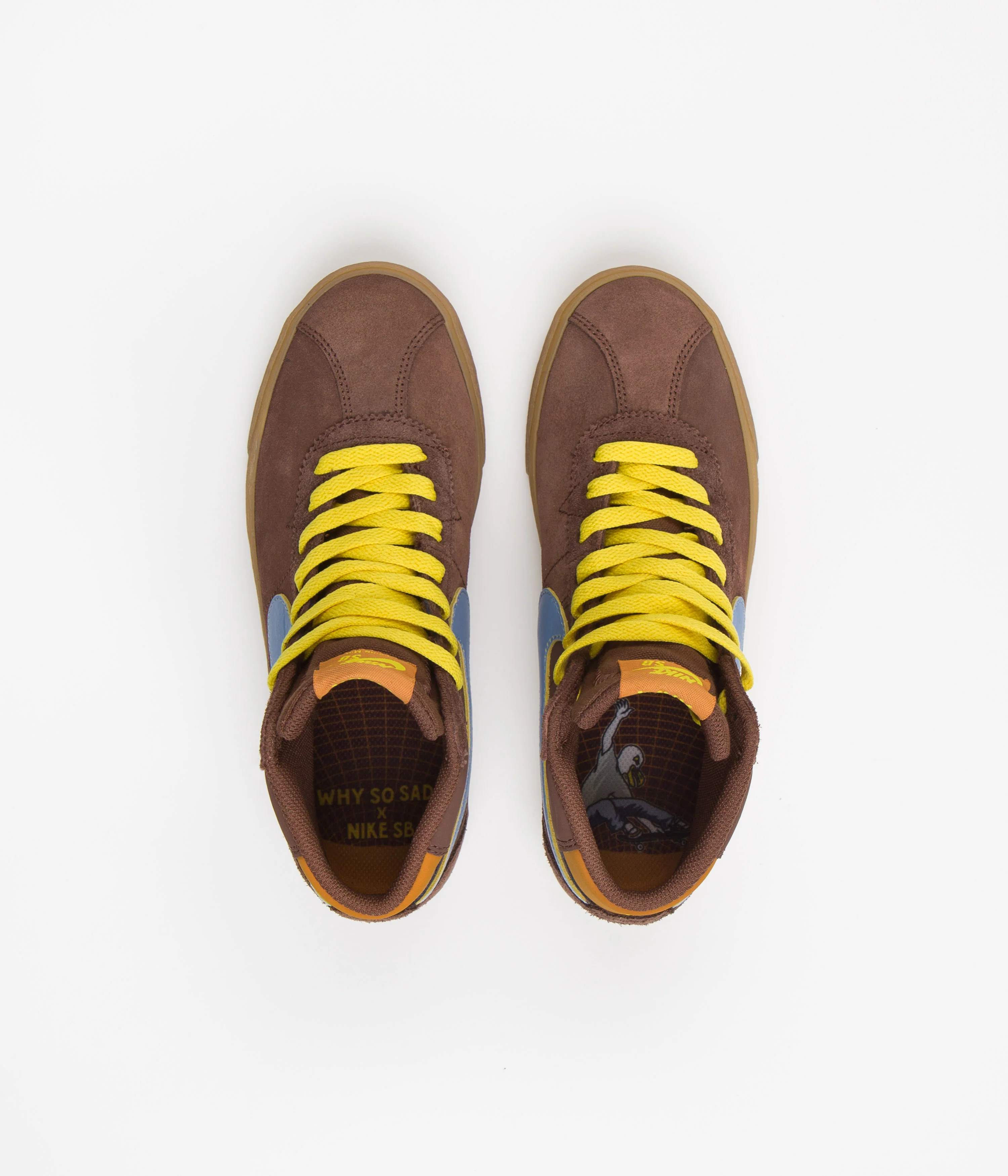 Nike SB x Why So Sad? Womens Bruin High Premium Shoes - Light Chocolate / Light Blue - Monarch - Image 7