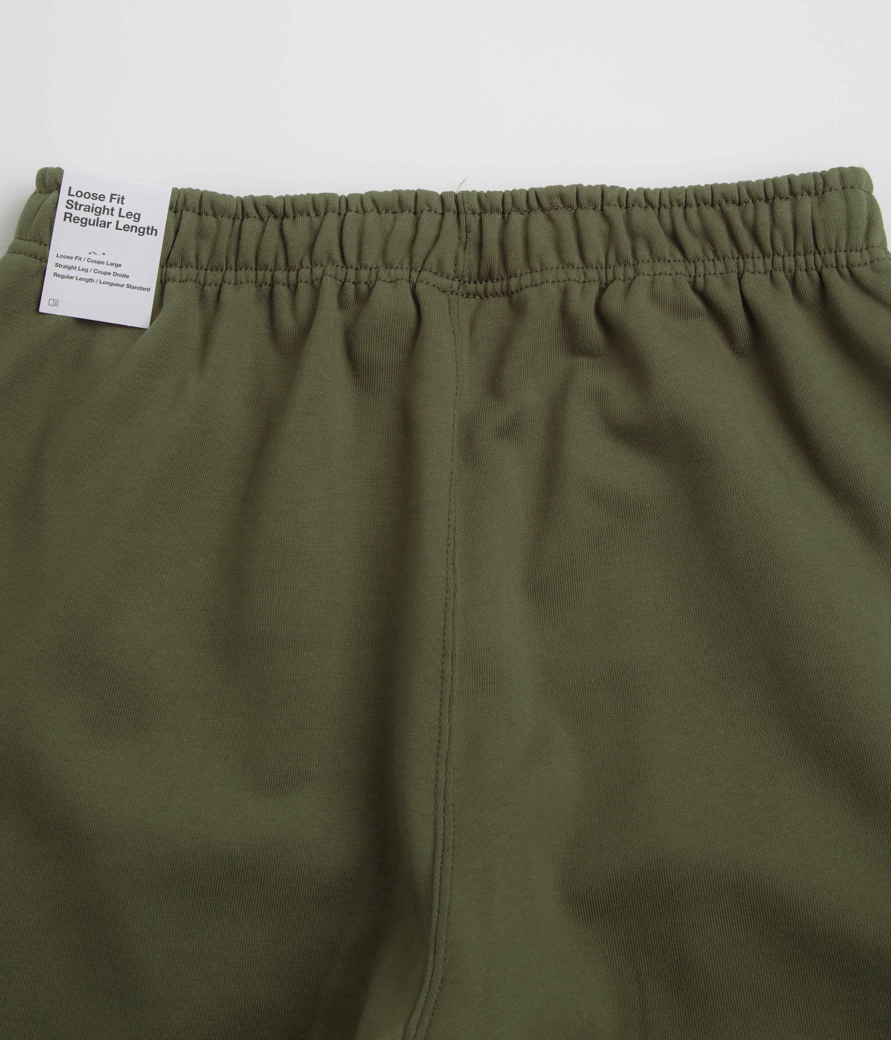 Nike Solo Swoosh Cuffed Sweatpants - Medium Olive / Medium Olive / White - Image 6