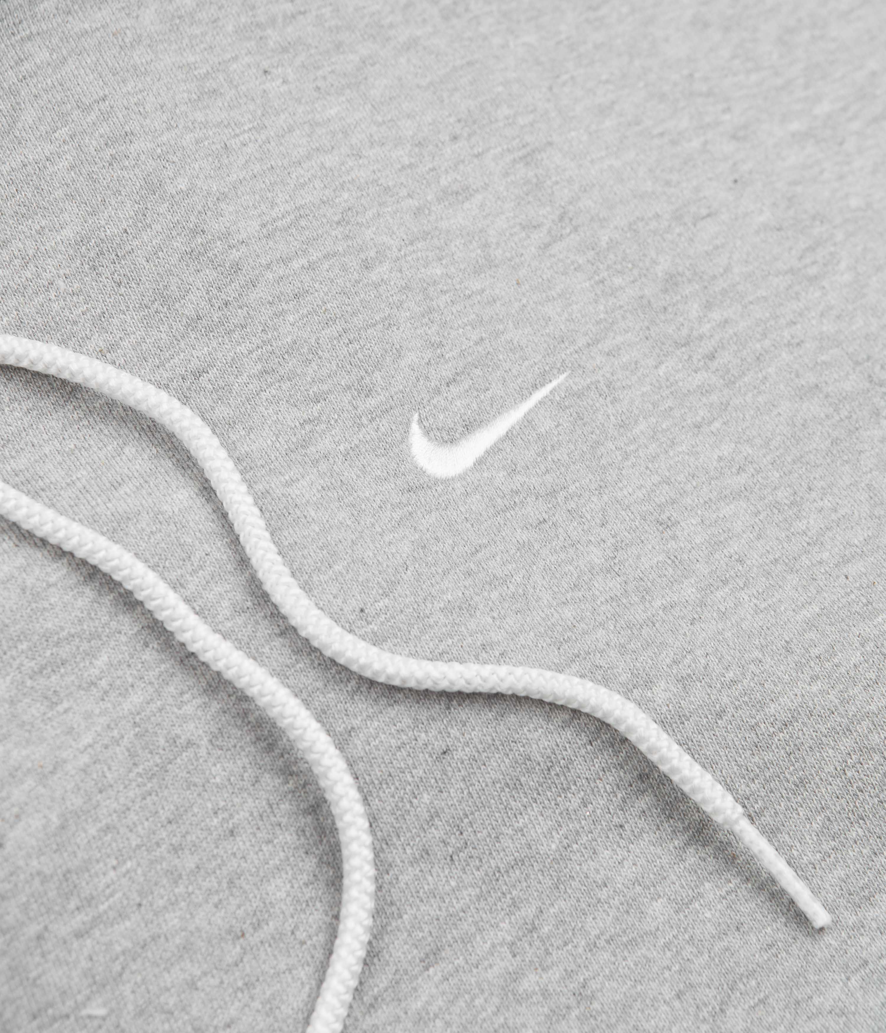 Nike Solo Swoosh Fleece Hoodie - Dark Grey Heather / White - Image 3