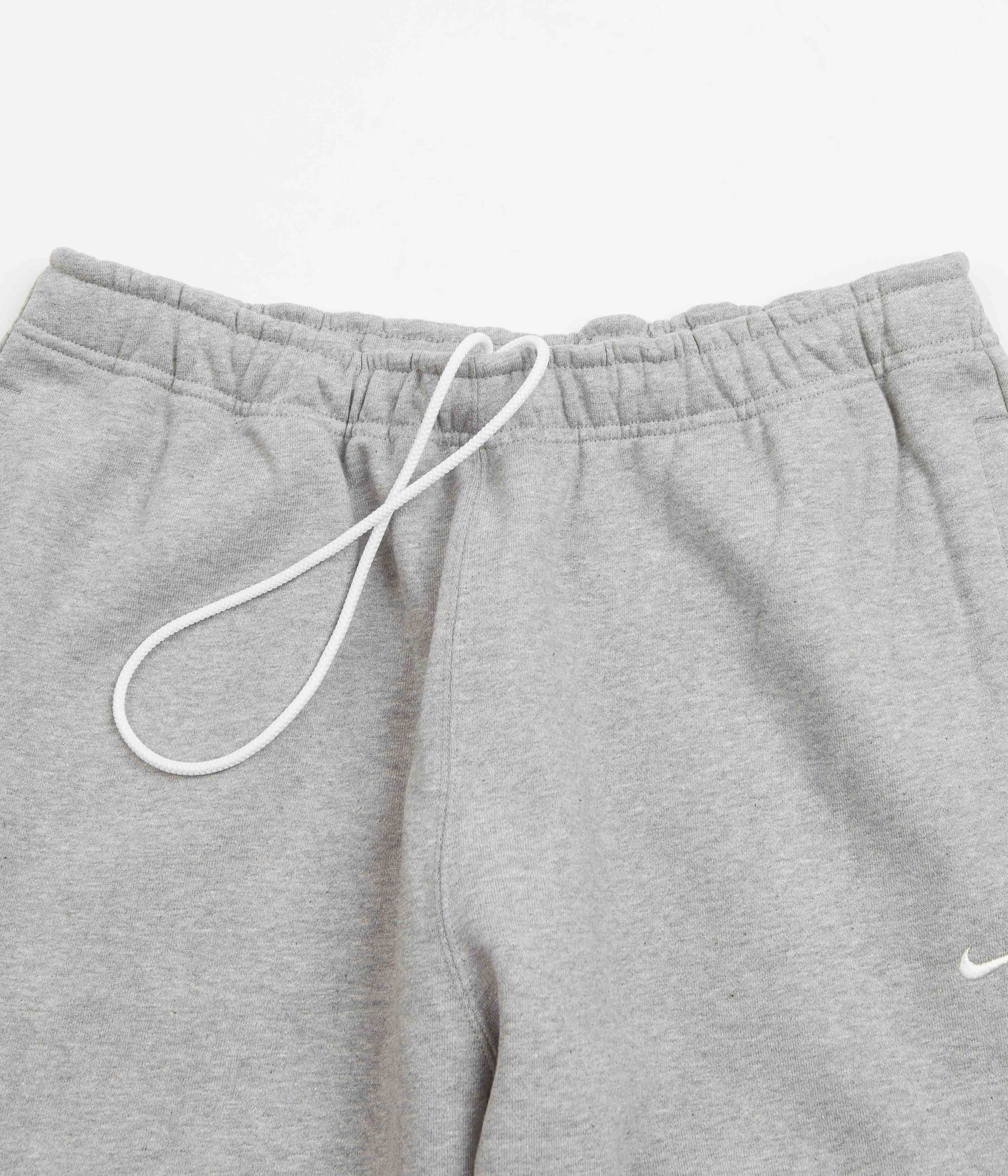Nike Solo Swoosh Fleece Sweatpants - Dark Grey Heather / White - Image 4