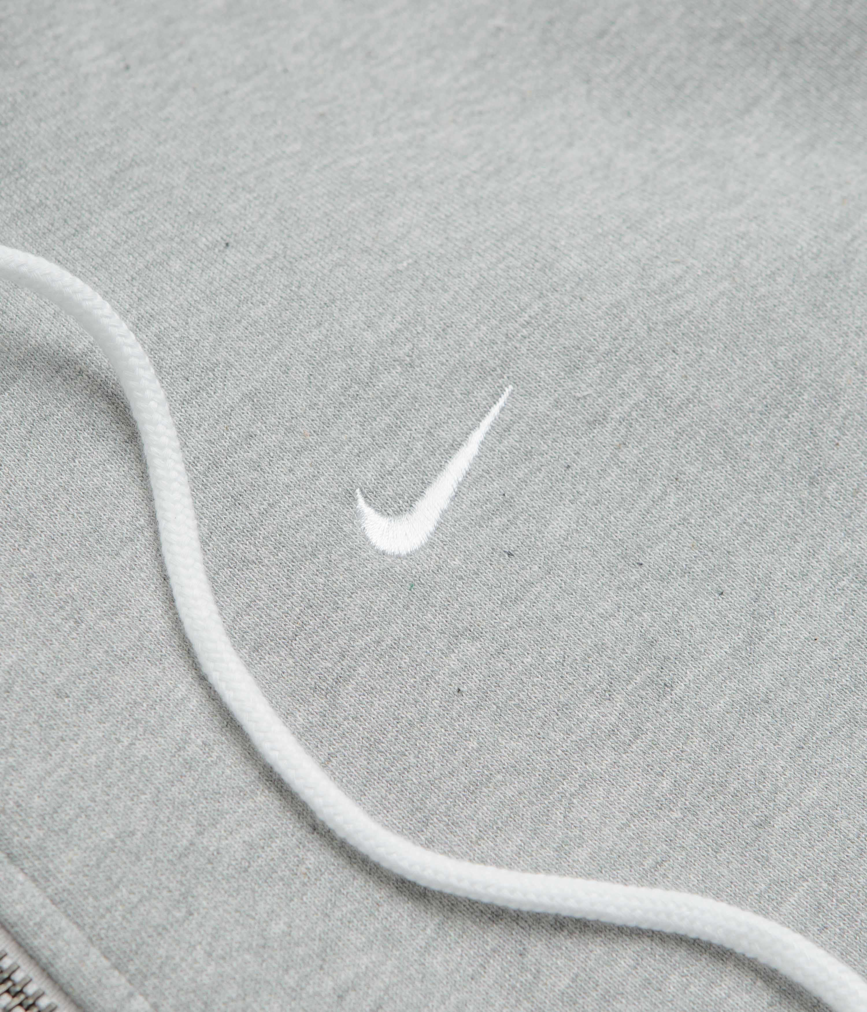Nike Solo Swoosh Full Zip Hoodie - Dark Grey Heather / White - Image 4