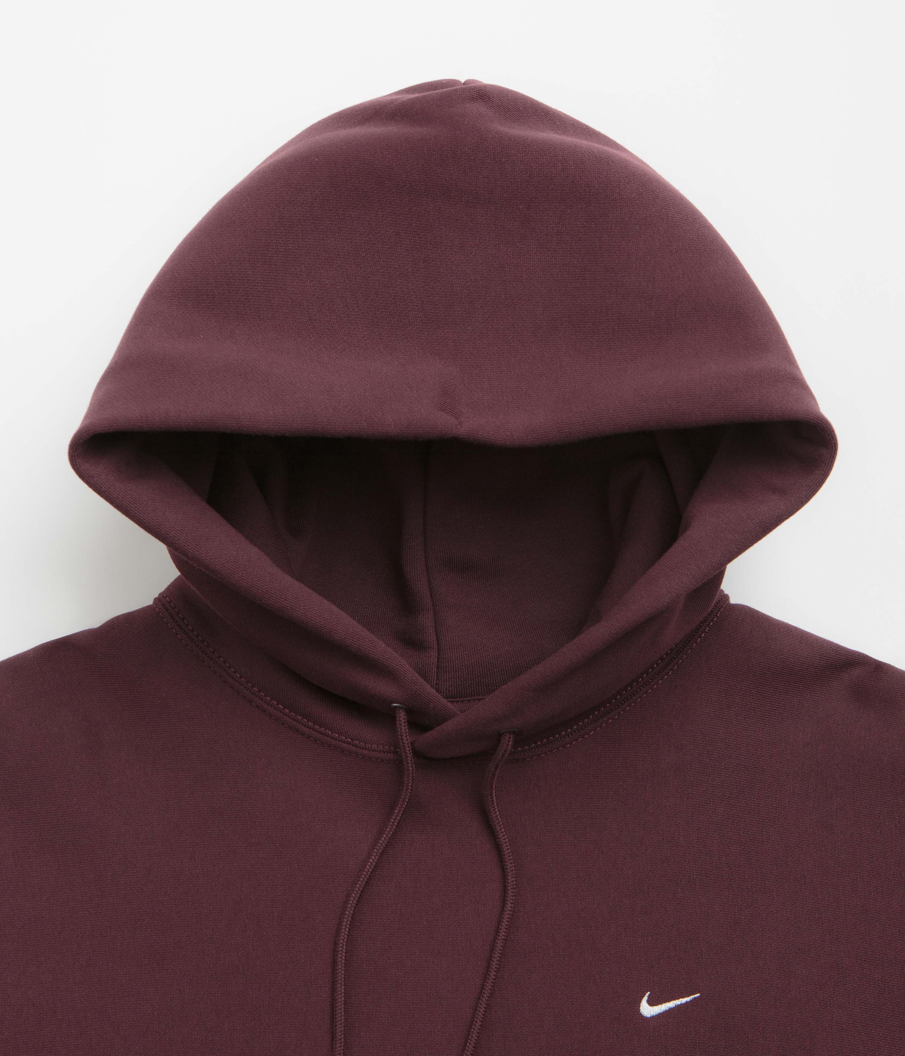 Nike Solo Swoosh Hoodie - Burgundy Crush / Burgundy Crush / White - Image 3
