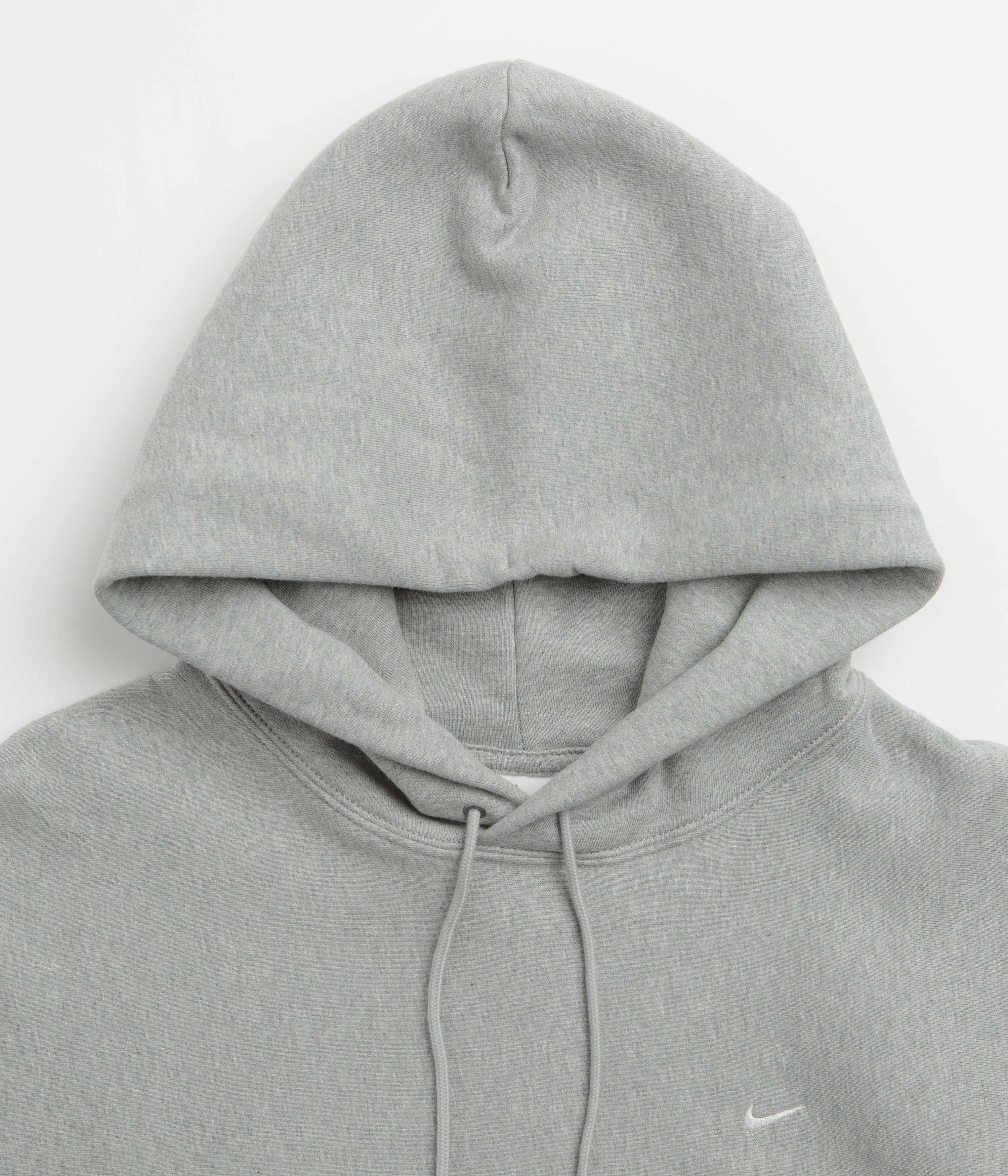 Nike Solo Swoosh Hoodie - Dark Grey Heather / Light Smoke Grey / White / White - Image 2