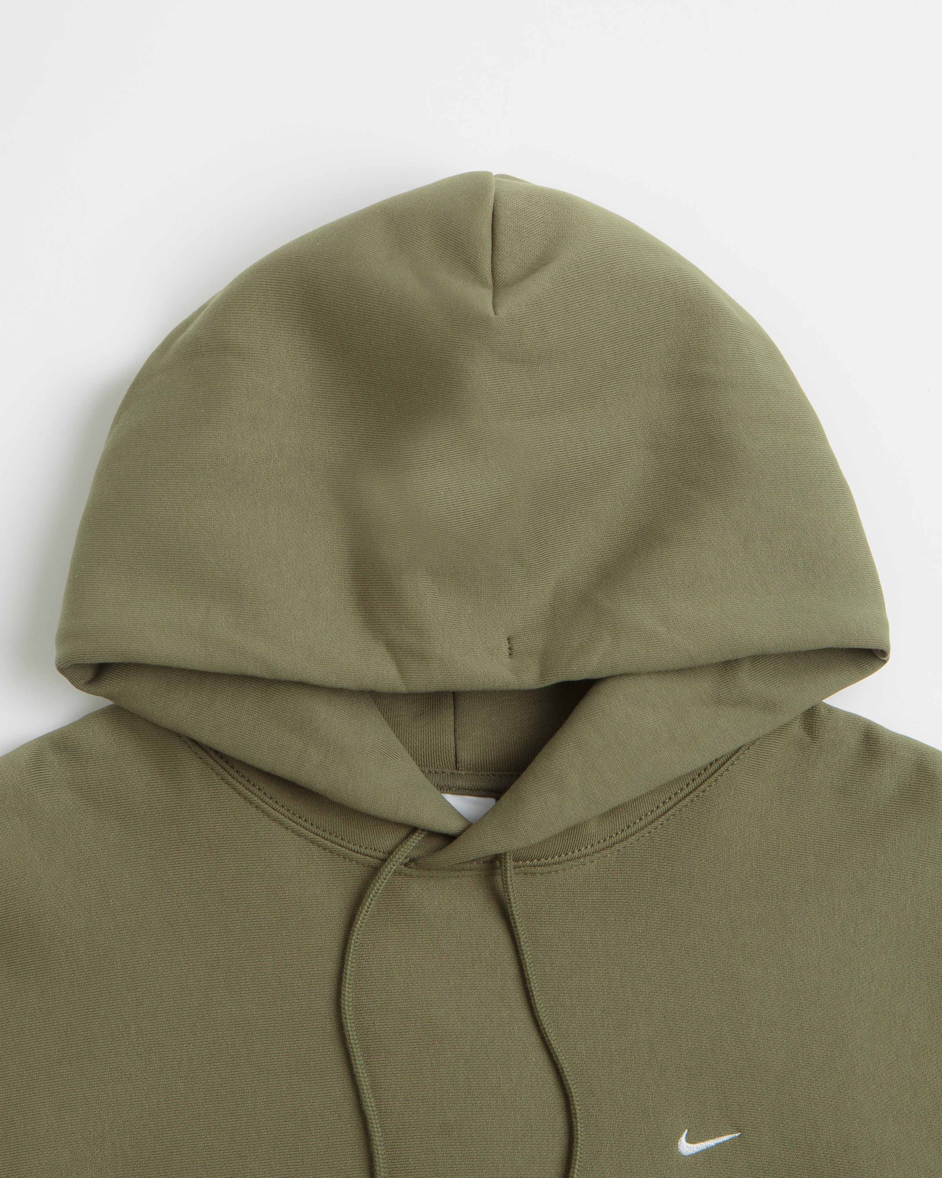 Nike Solo Swoosh Hoodie - Medium Olive / Medium Olive / White / White - Image 2