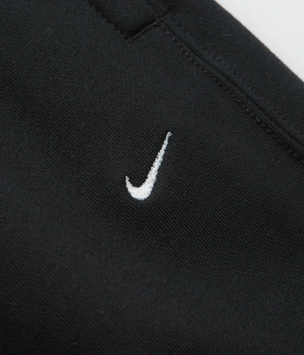 Nike Solo Swoosh Open Hem Sweatpants - Black / Black / White - Image 5