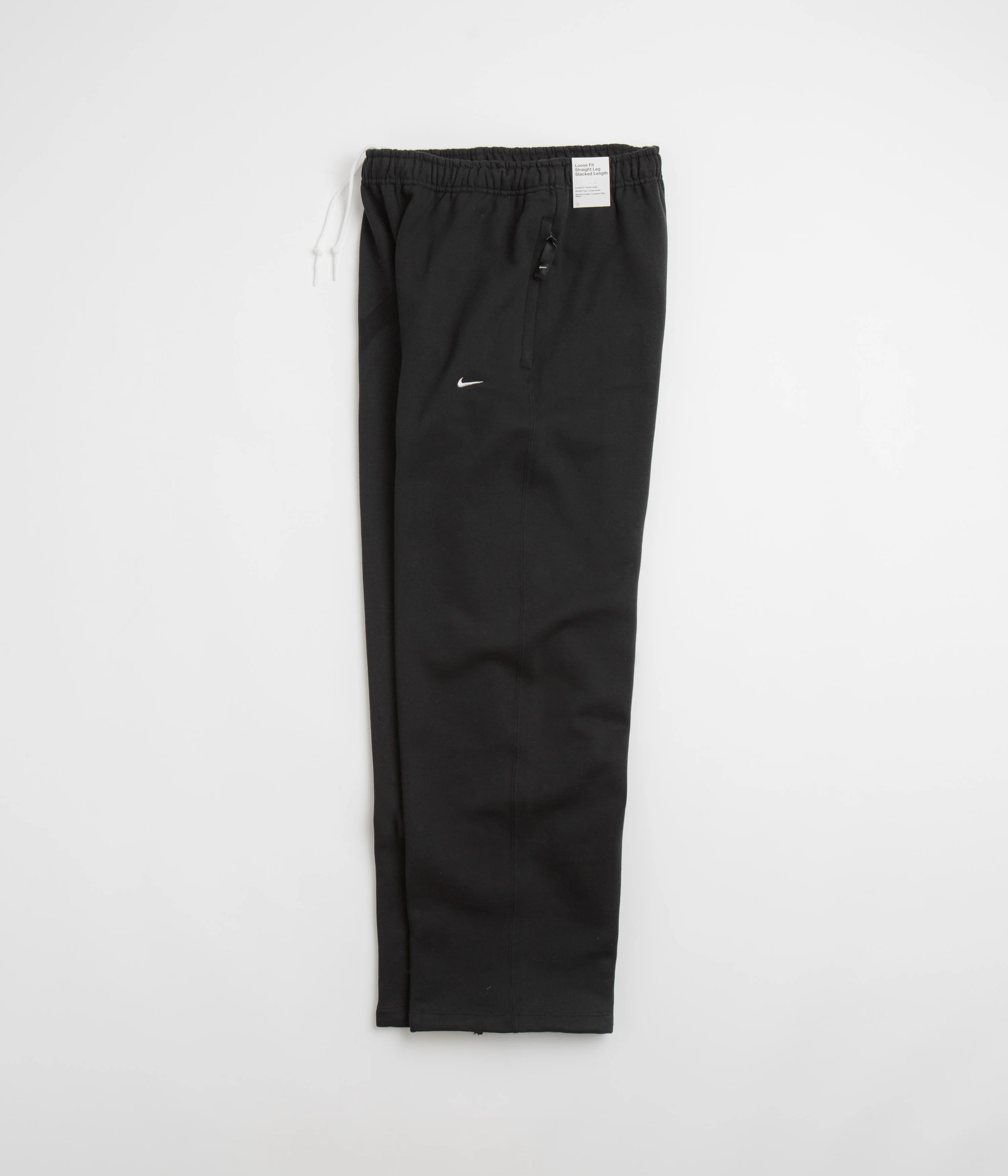 Nike Solo Swoosh Open Hem Sweatpants - Black / White - Image 2