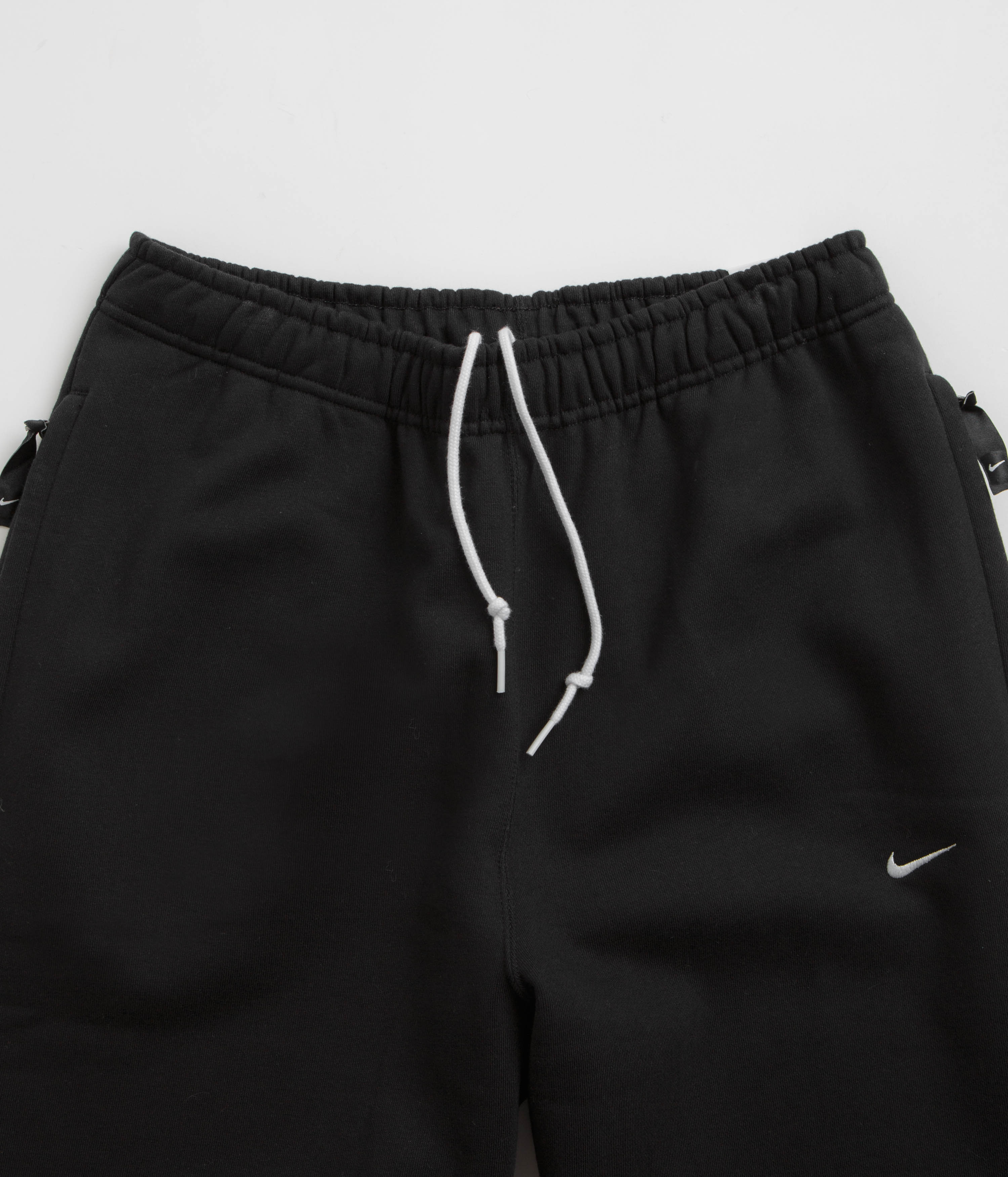 Nike Solo Swoosh Open Hem Sweatpants - Black / White - Image 4