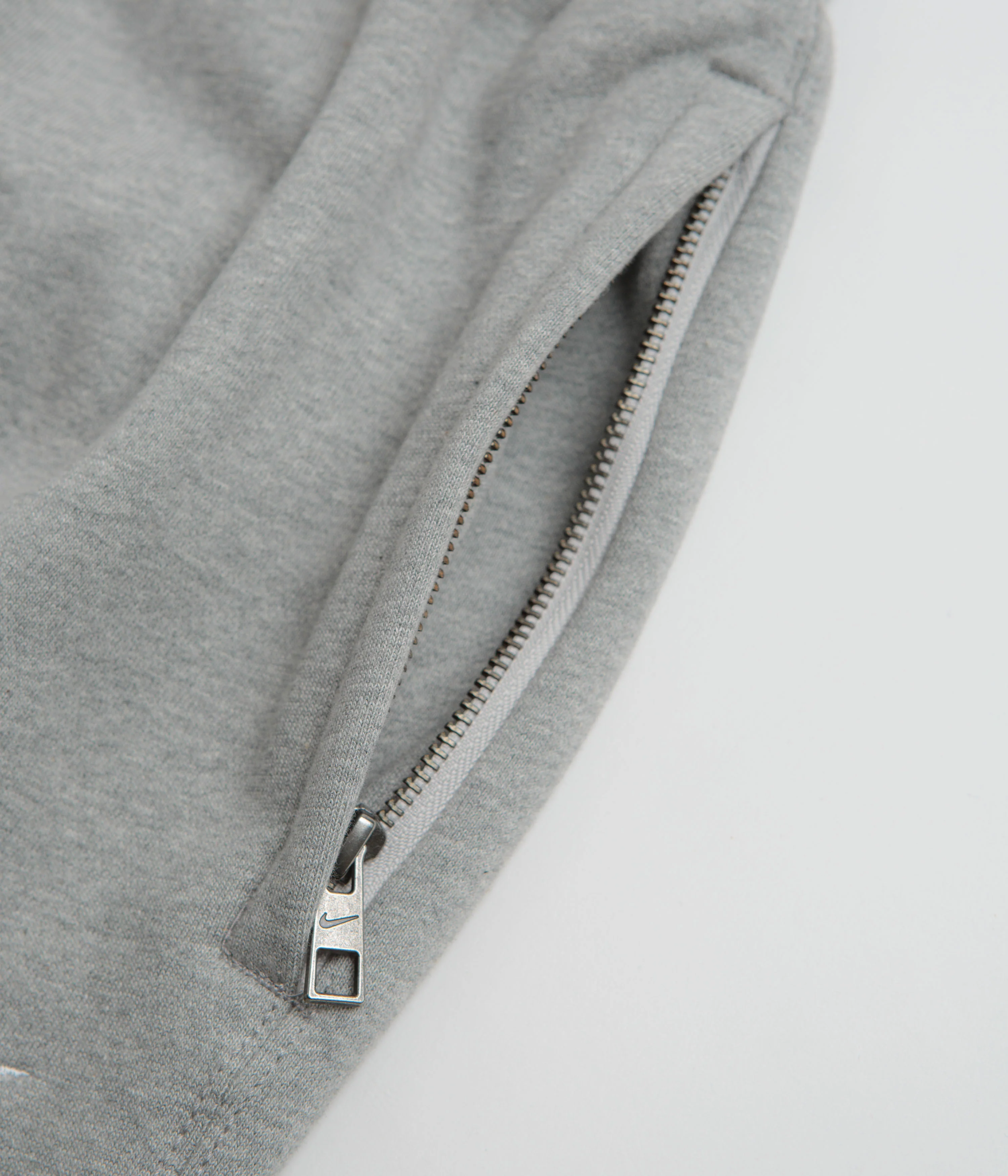 Nike Solo Swoosh Open Hem Sweatpants - Dark Grey Heather / Light Smoke Grey / White - Image 7