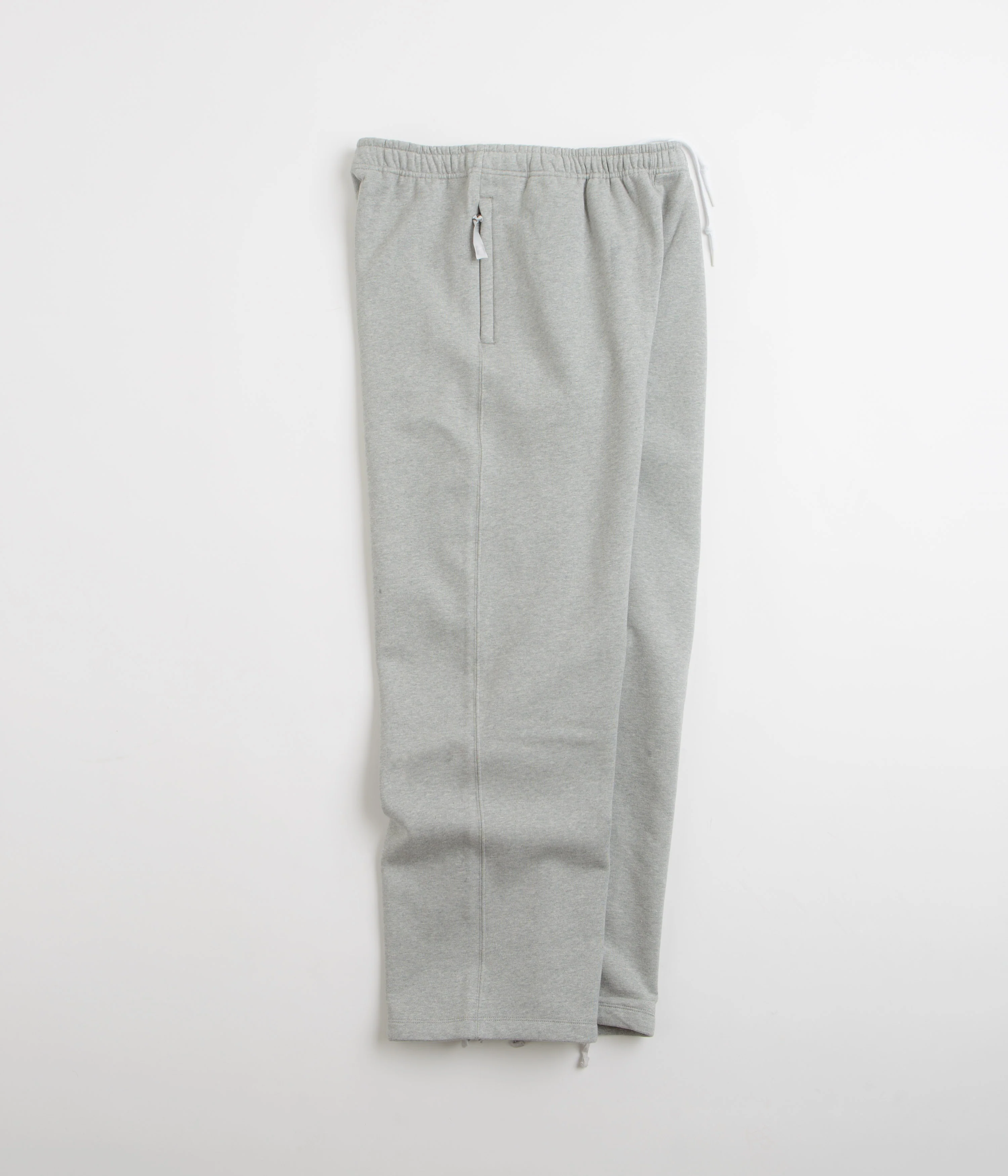 Nike Solo Swoosh Open Hem Sweatpants - Dark Grey Heather / White - Image 2