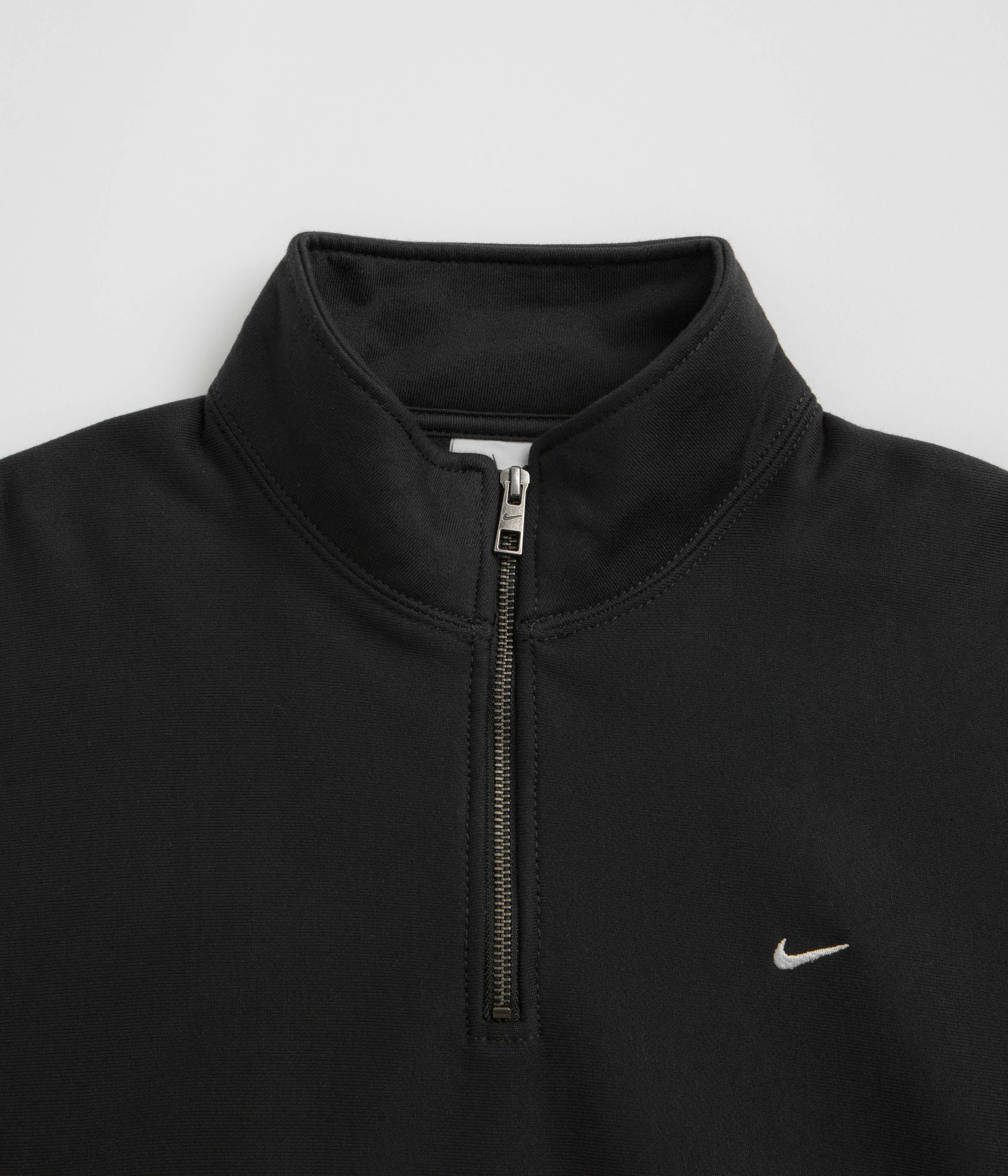 Nike Solo Swoosh Quarter Zip Sweatshirt - Black / White - Image 2