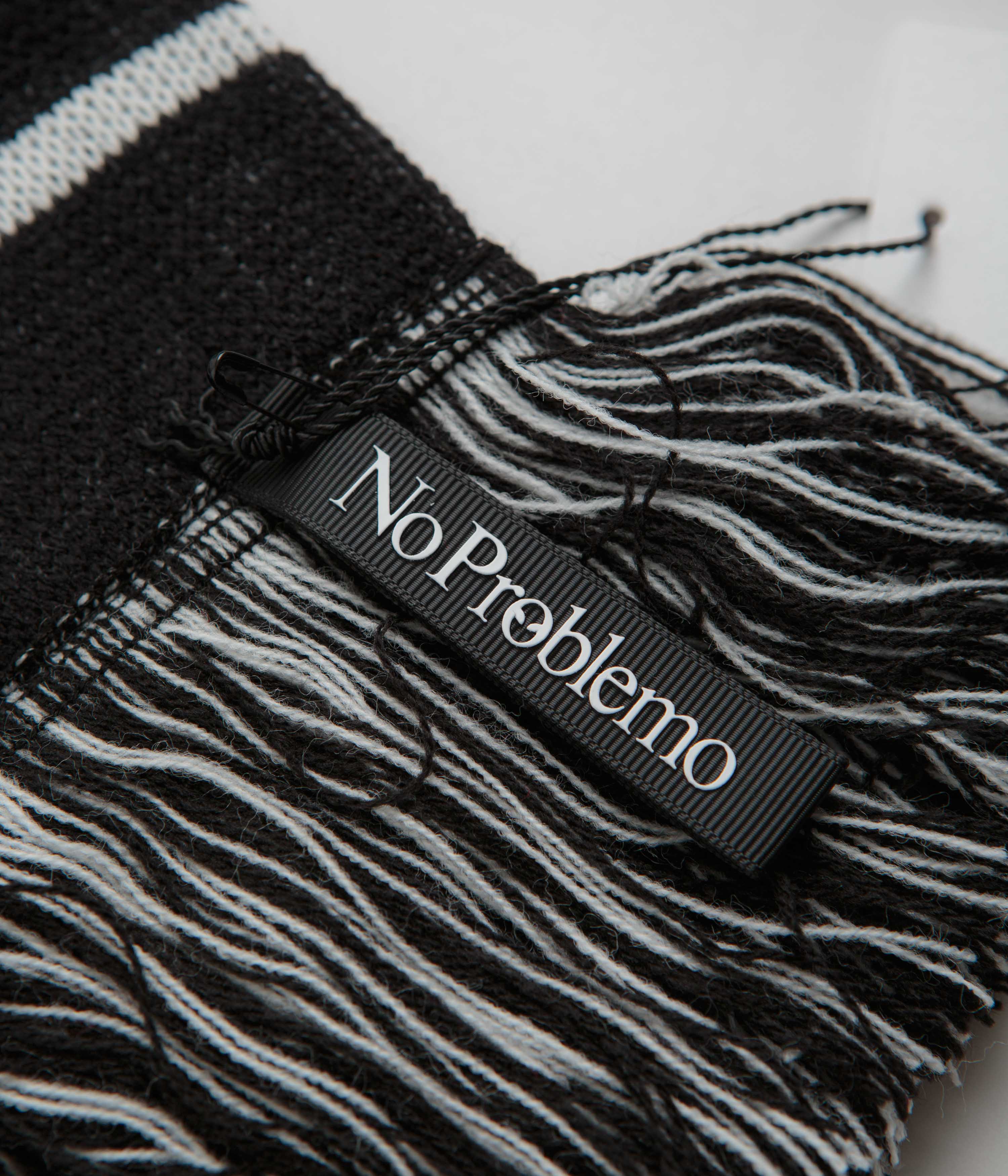 No Problemo Striped Scarf - Black - Image 3