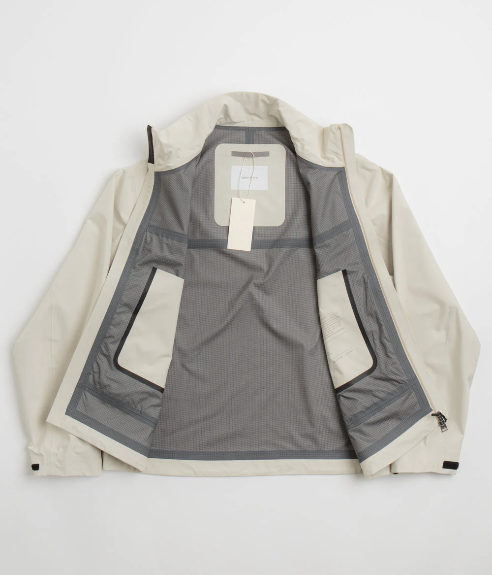 Norse Projects 3L Waterproof Stand Collar Jacket - Kit White - Image 2