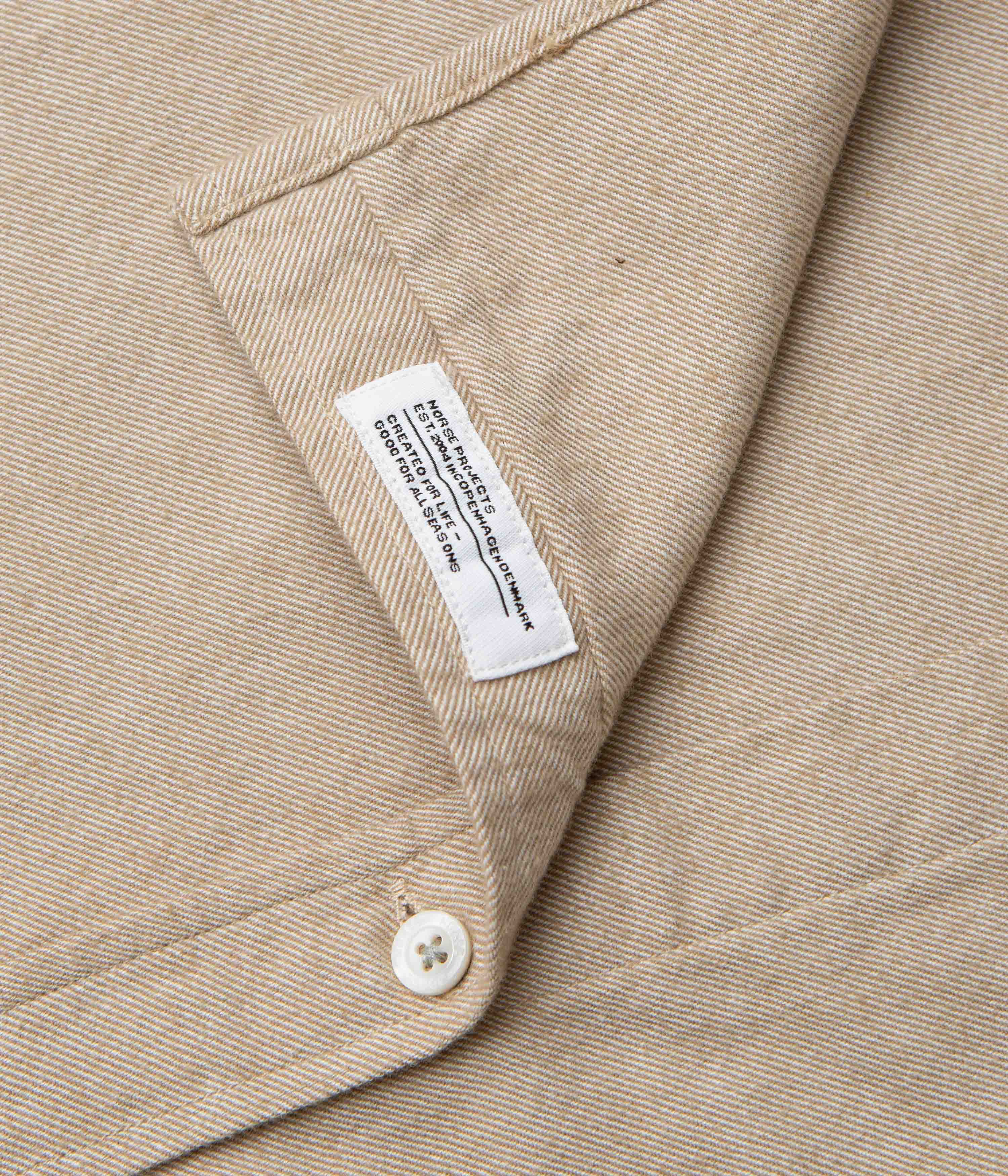 Norse Projects Anton Organic Flannel Shirt - Utility Khaki - Image 3