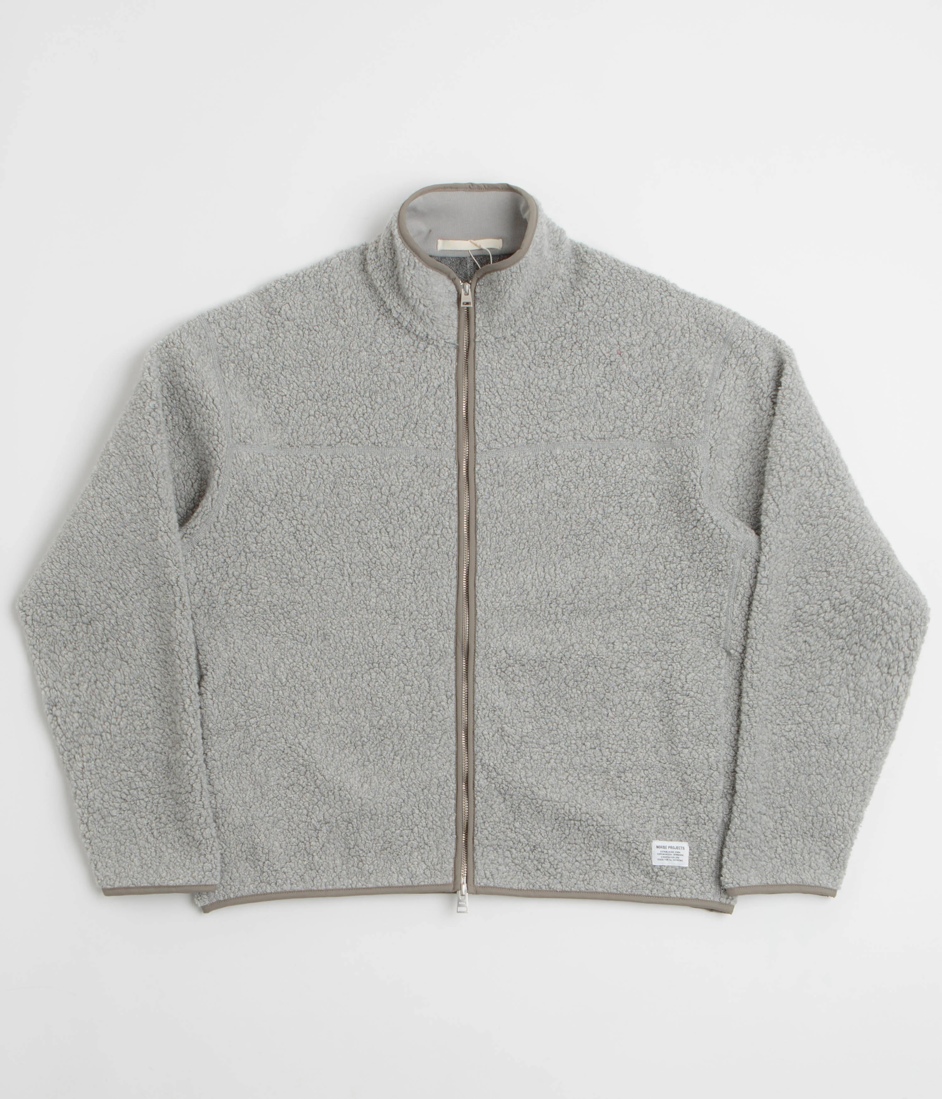 Norse Projects Bjorn Sherpa Wool Fleece Jacket - Grey Melange