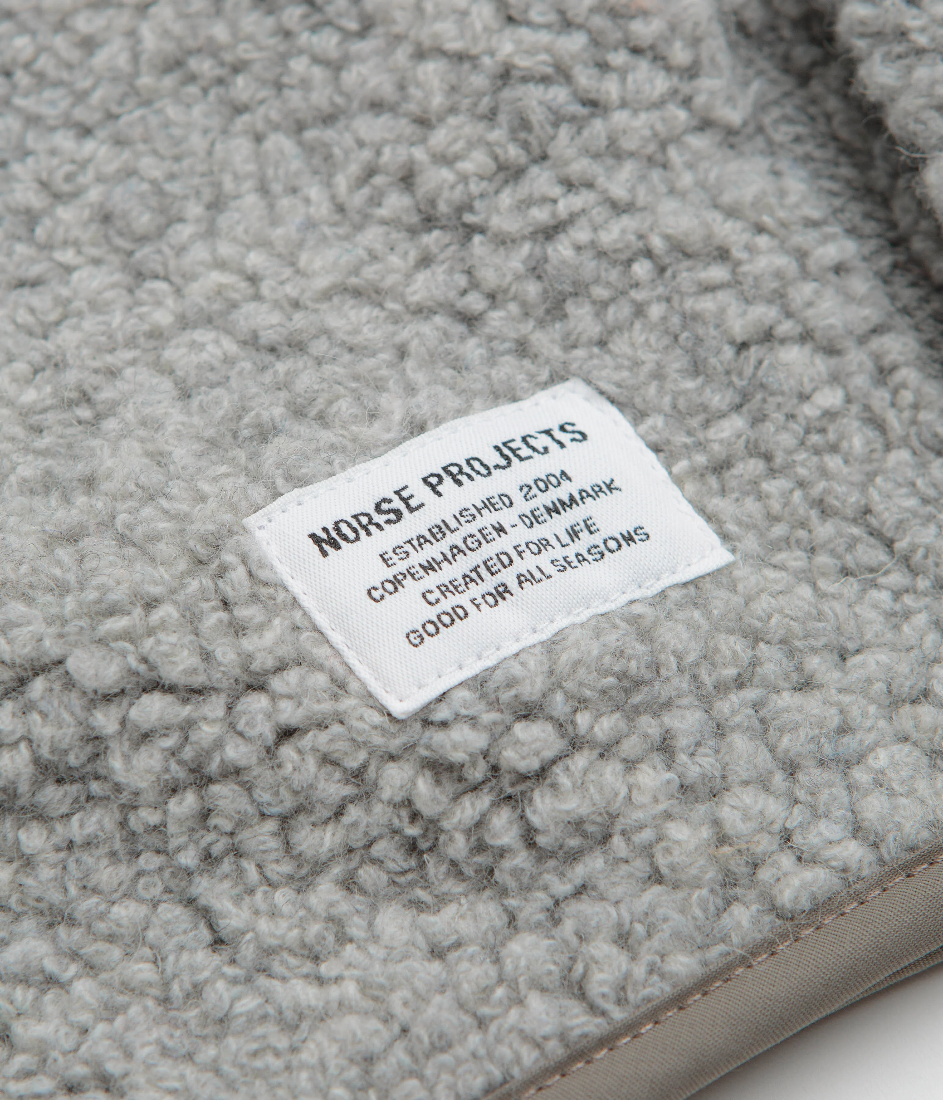 Norse Projects Bjorn Sherpa Wool Fleece Jacket - Grey Melange - Image 5