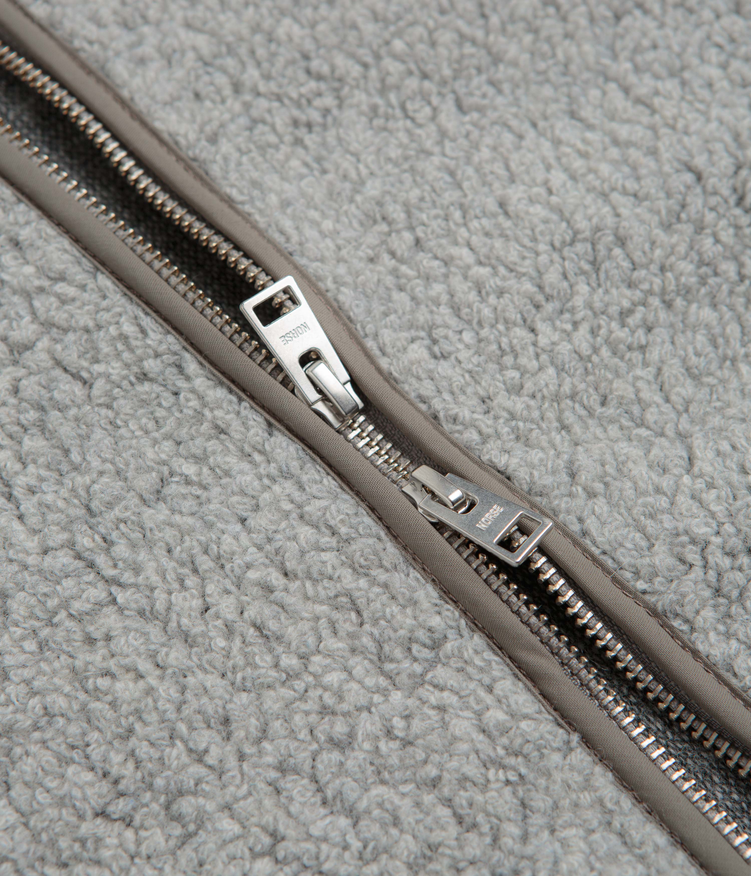 Norse Projects Bjorn Sherpa Wool Fleece Jacket - Grey Melange - Image 6