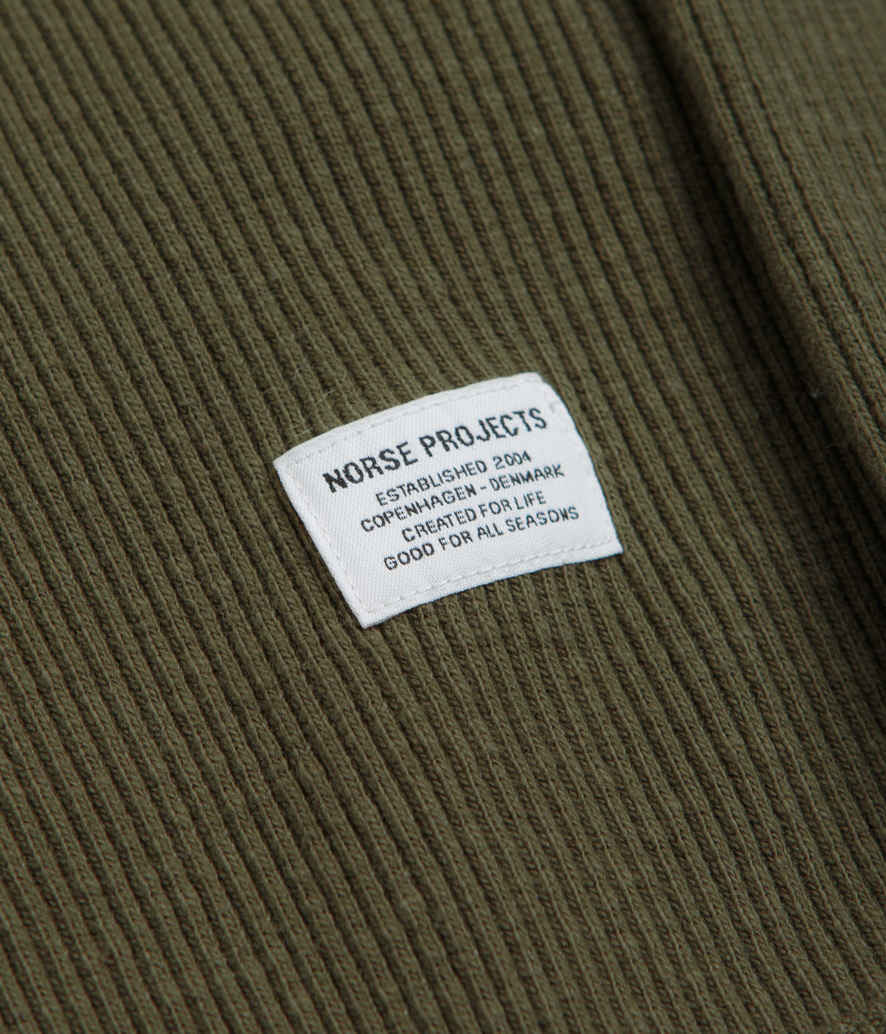 Norse Projects Eske Military Rib Long Sleeve T-Shirt - Olive Night - Image 3