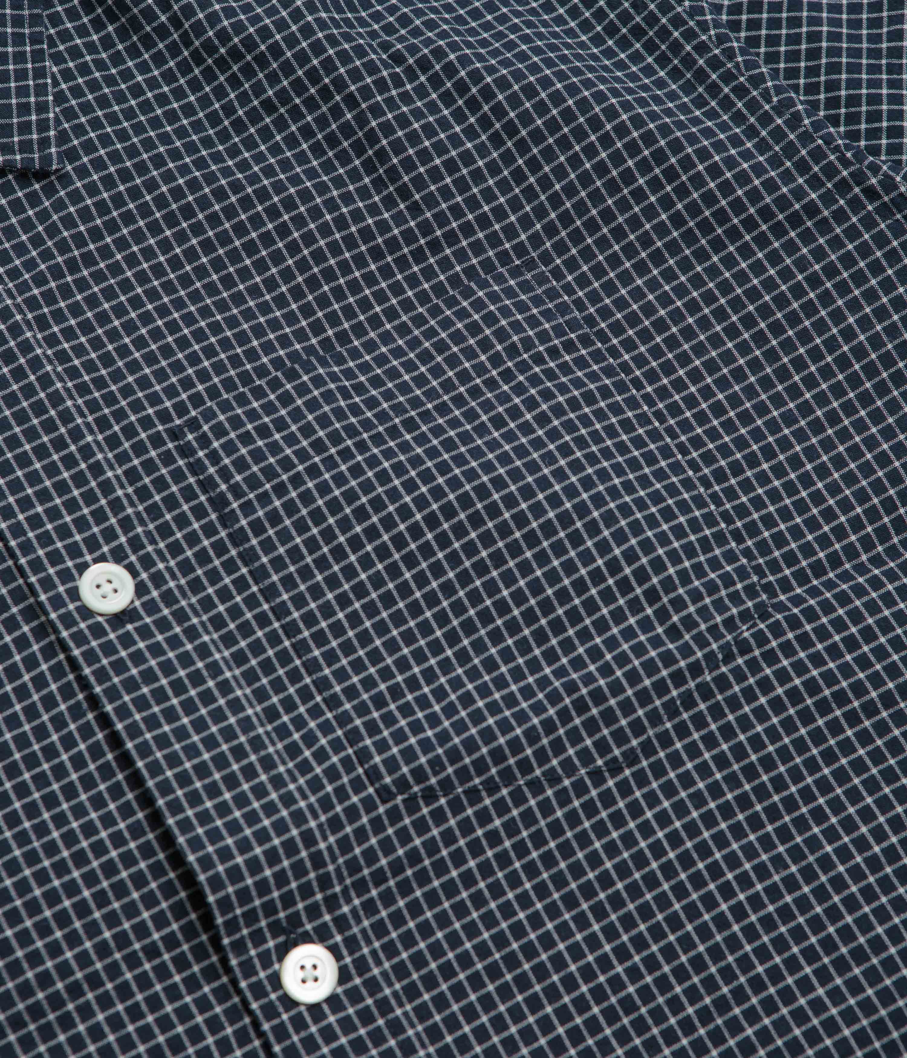 Norse Projects Espevik Short Sleeve Shirt - Dark Navy Check - Image 3