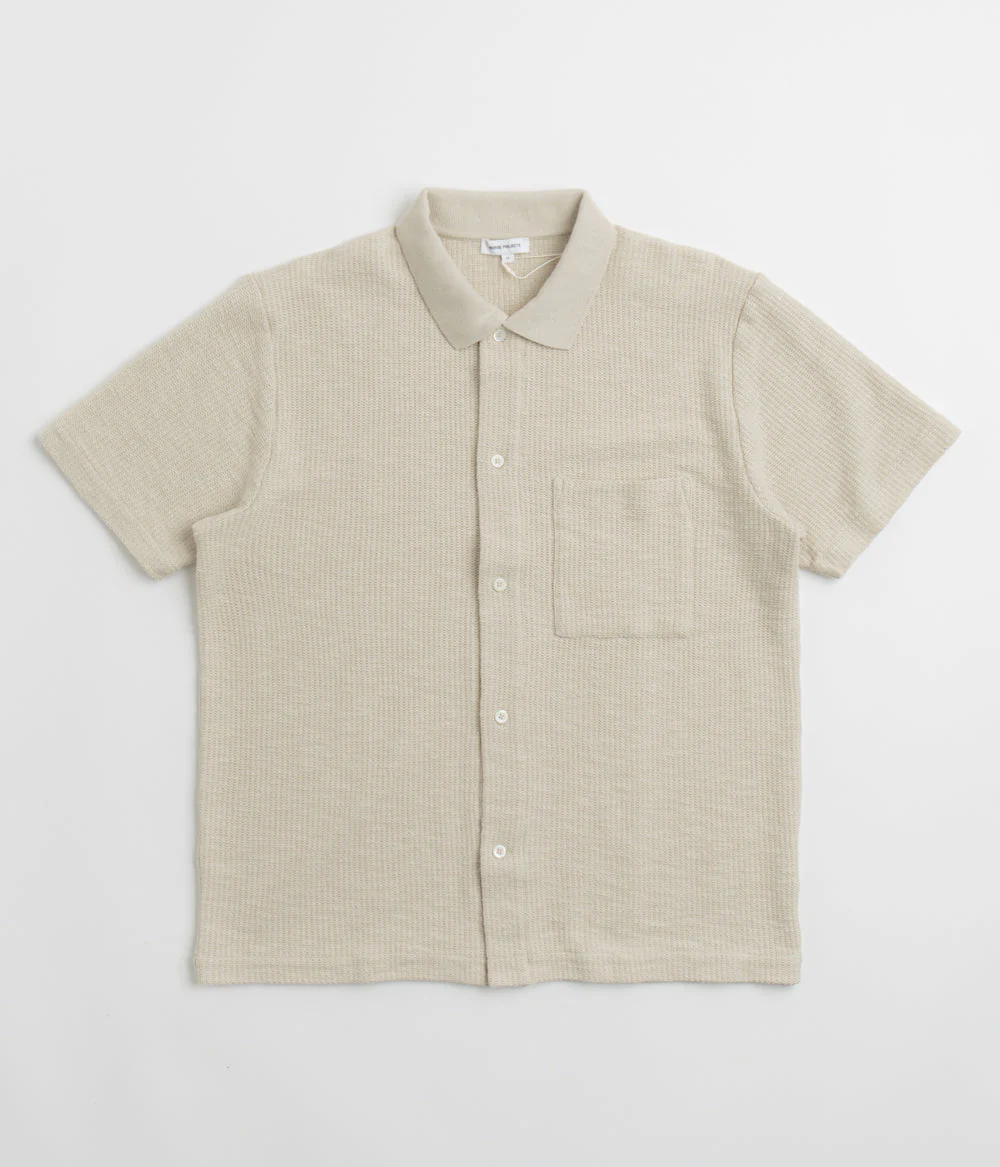 Norse Projects Gustav Crochet Short Sleeve Shirt - Oatmeal