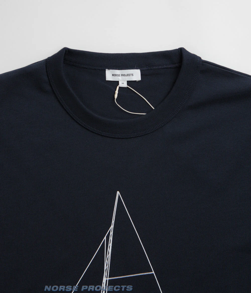 Norse Projects Holger Organic Boat Print T-Shirt - Dark Navy - Image 3