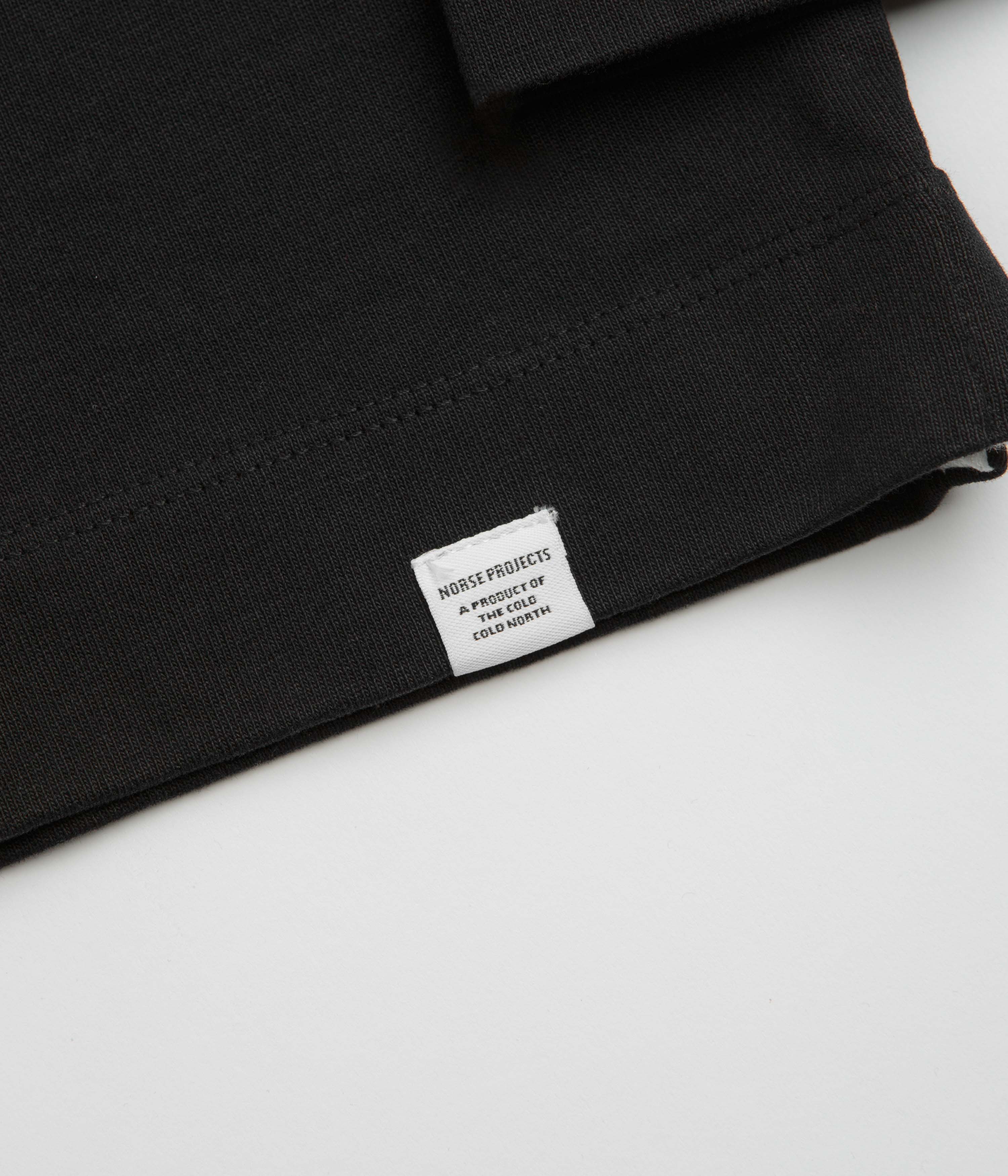 Norse Projects Isefjord Long Sleeve Polo Shirt - Black - Image 3