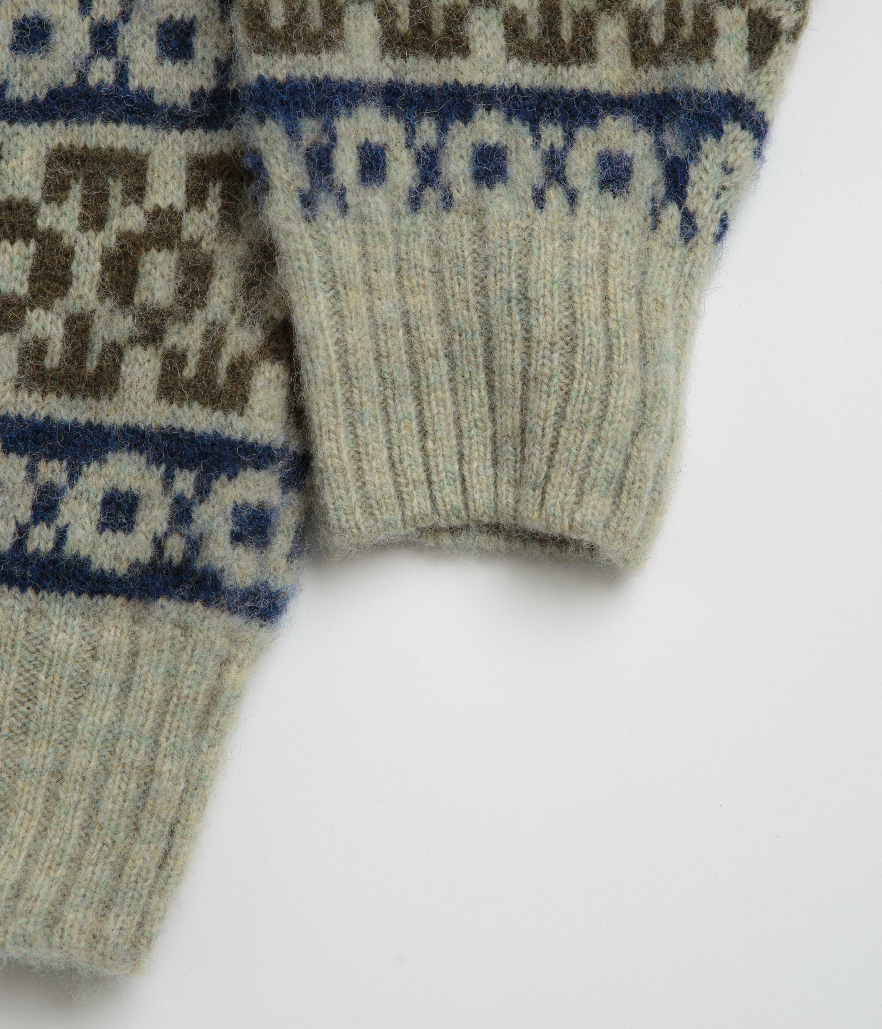 Norse Projects Jonas Scottish Lambswool Fair Isle Sweatshirt - Elm - Image 4