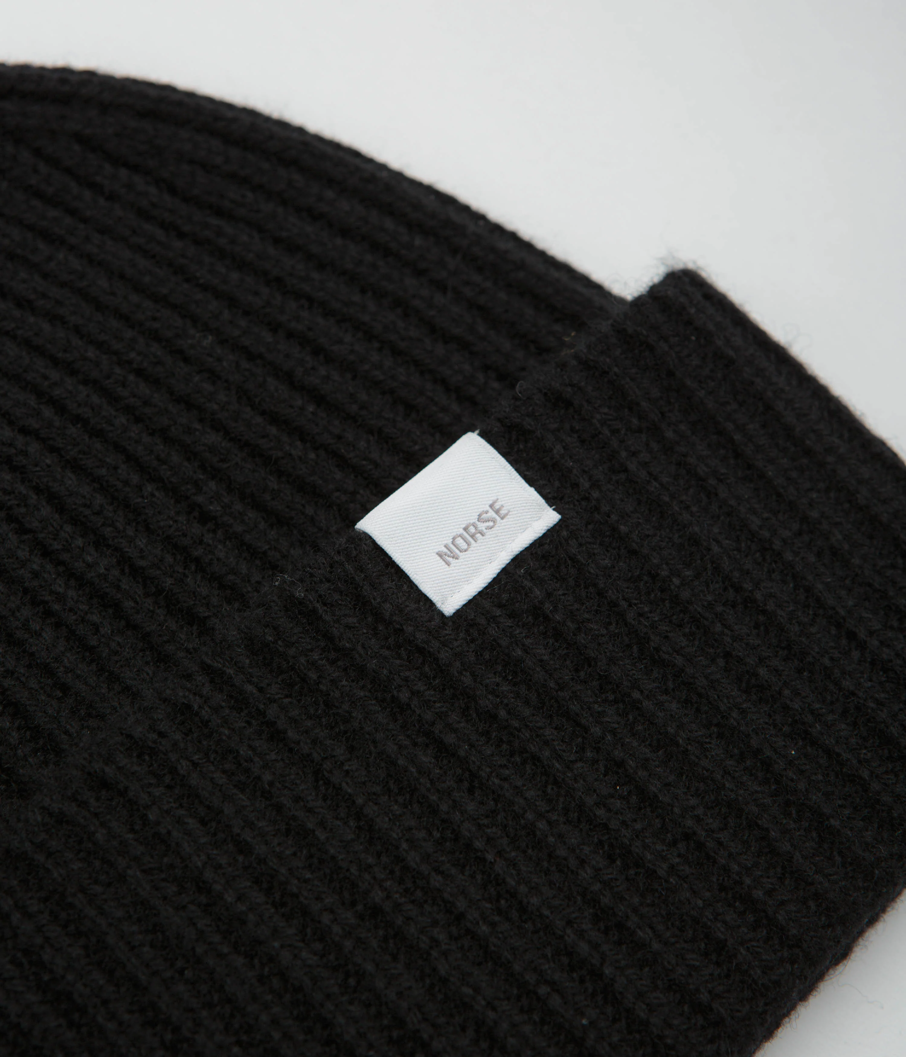 Norse Projects Merino Lambswool Beanie - Black - Image 2