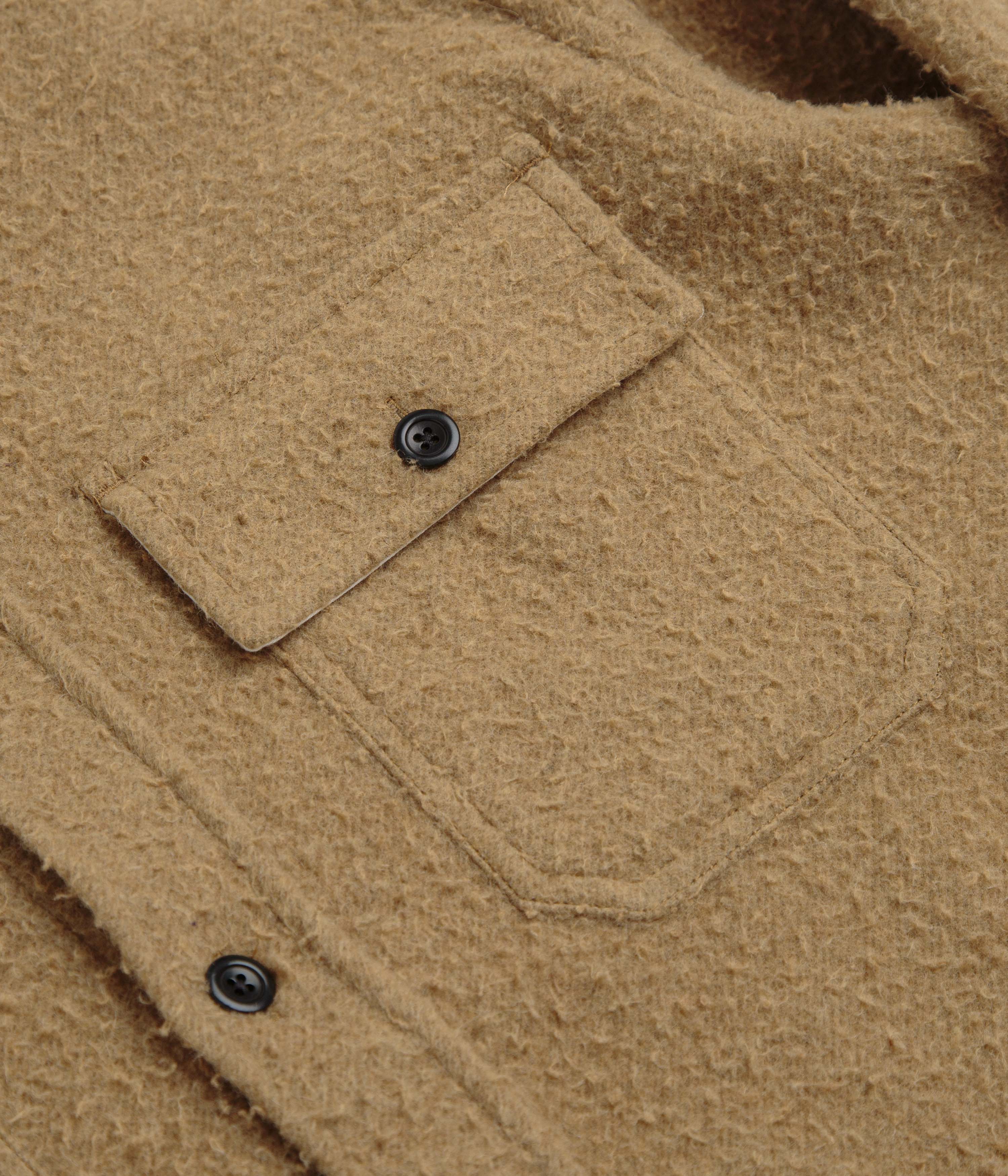 Norse Projects Silas Textured Cotton Wool Overshirt - Camel - Image 3