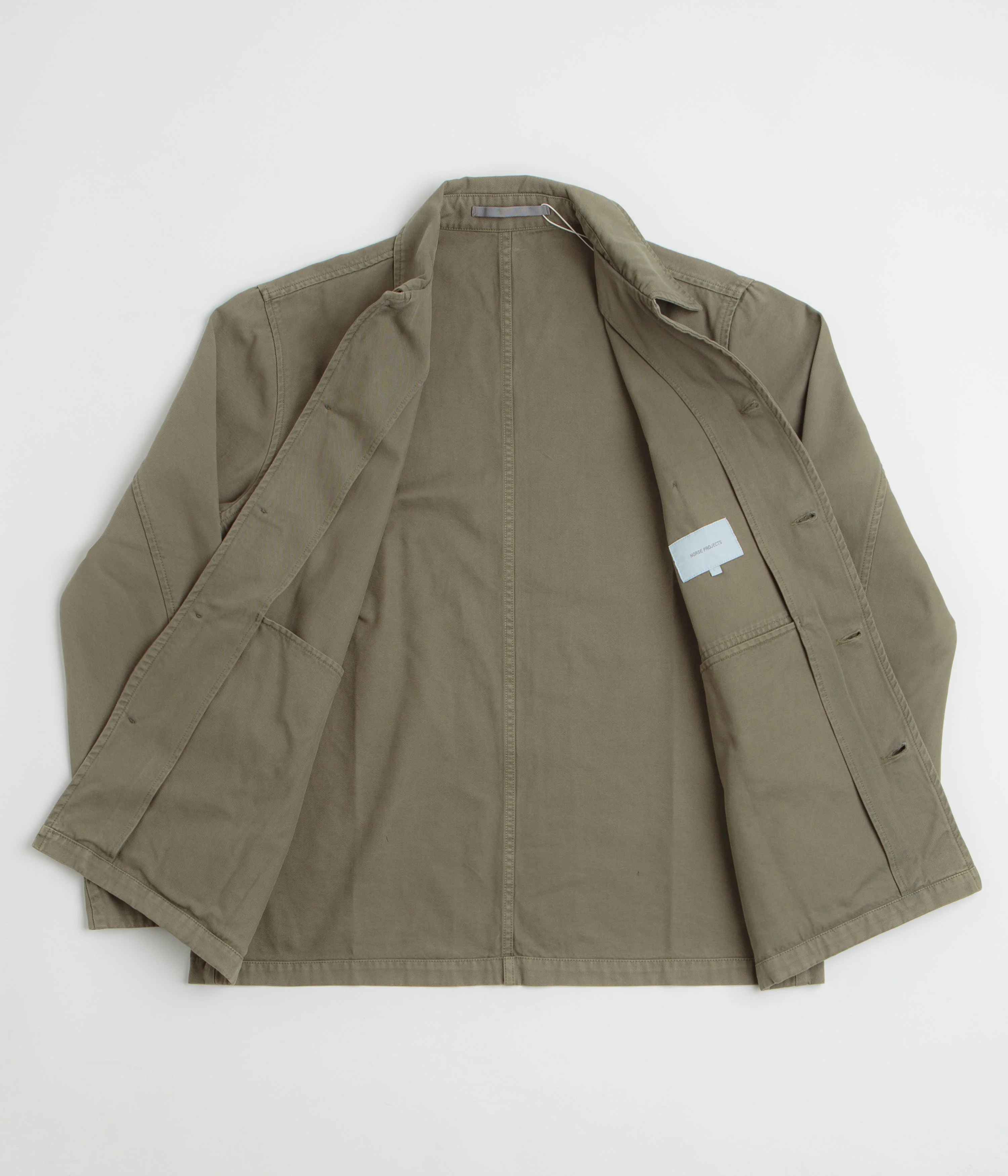 Norse Projects Standard Twill Overshirt - Sediment Green - Image 2