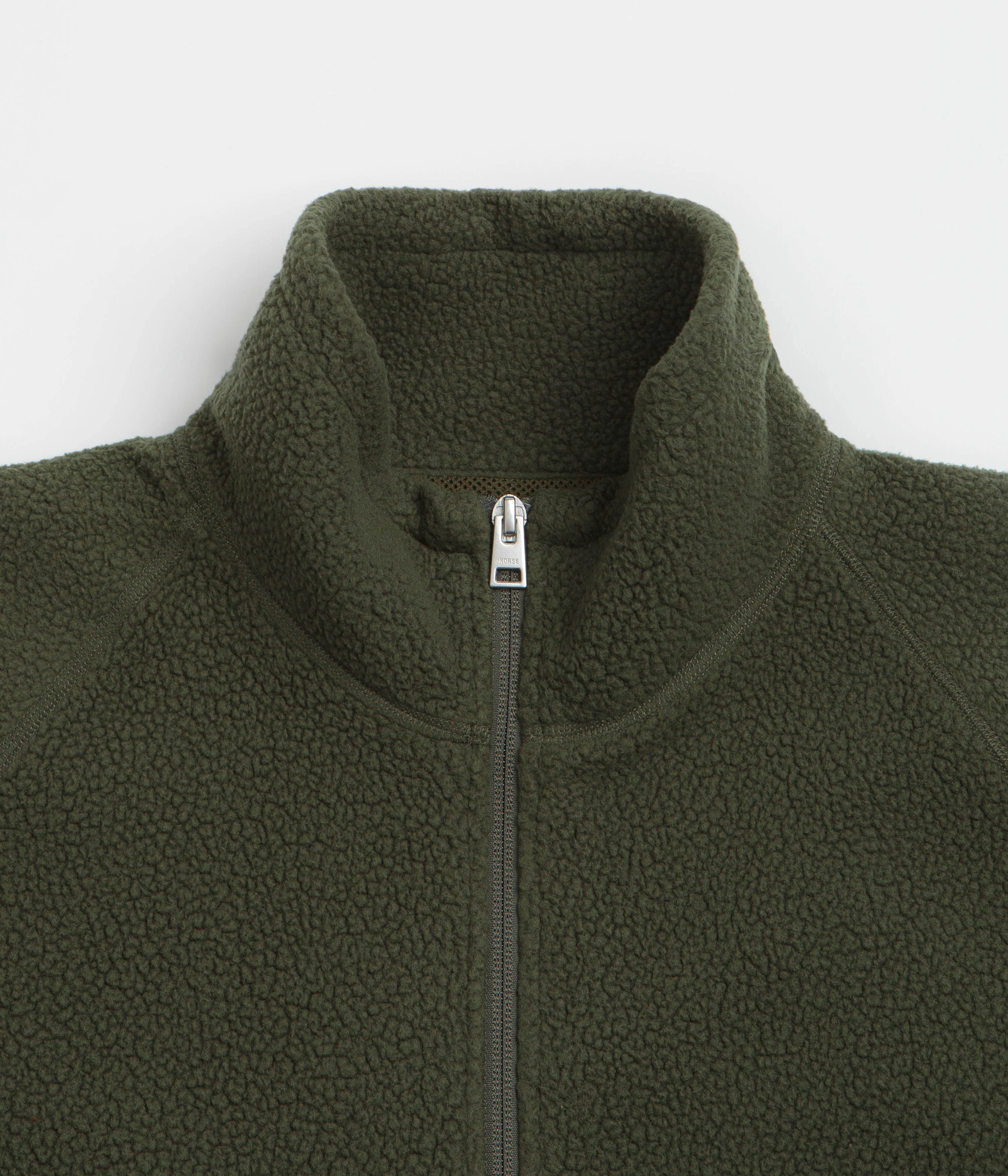 Norse Projects Tycho Pile Fleece Full Zip Jacket - Ivy Green - Image 4