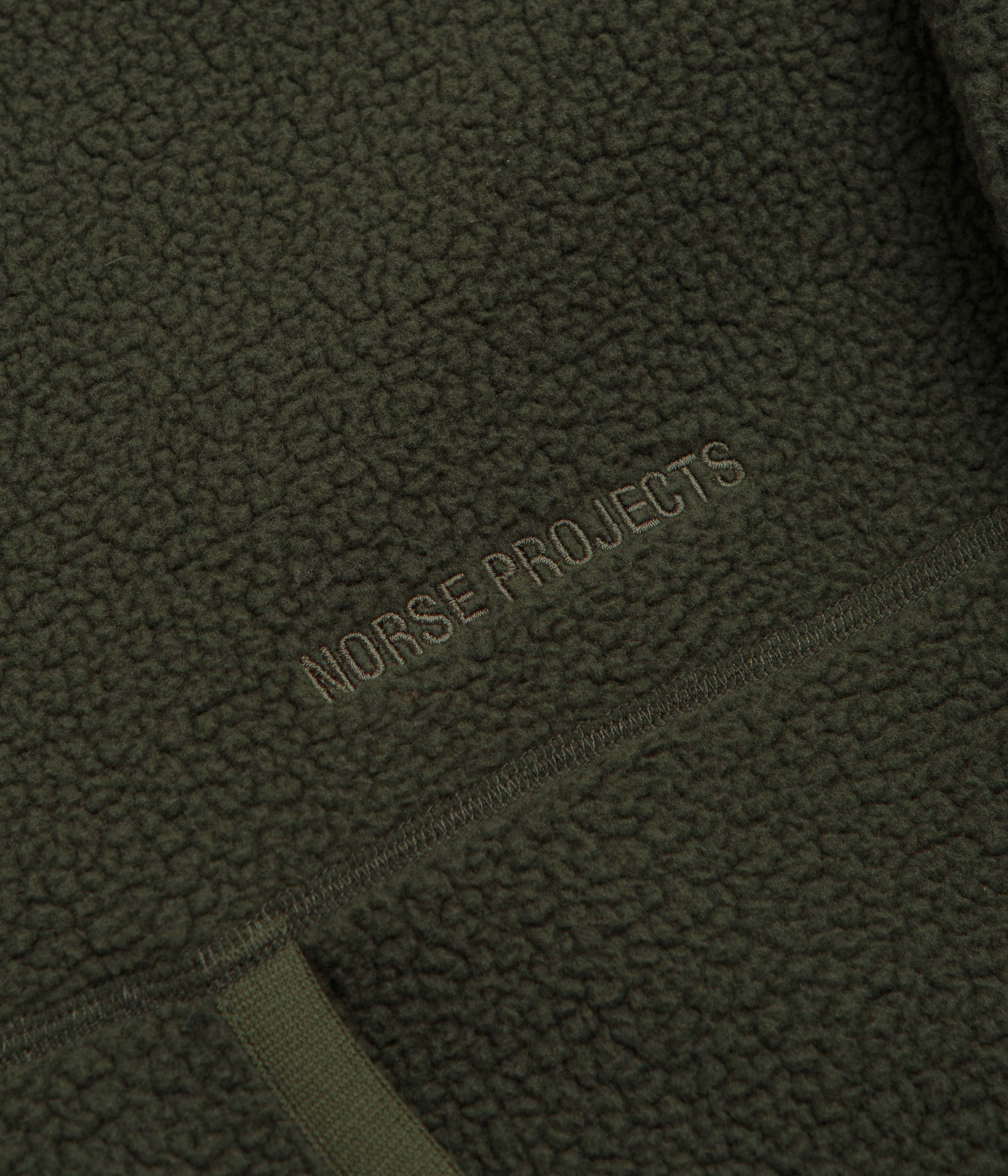 Norse Projects Tycho Pile Fleece Full Zip Jacket - Ivy Green - Image 5