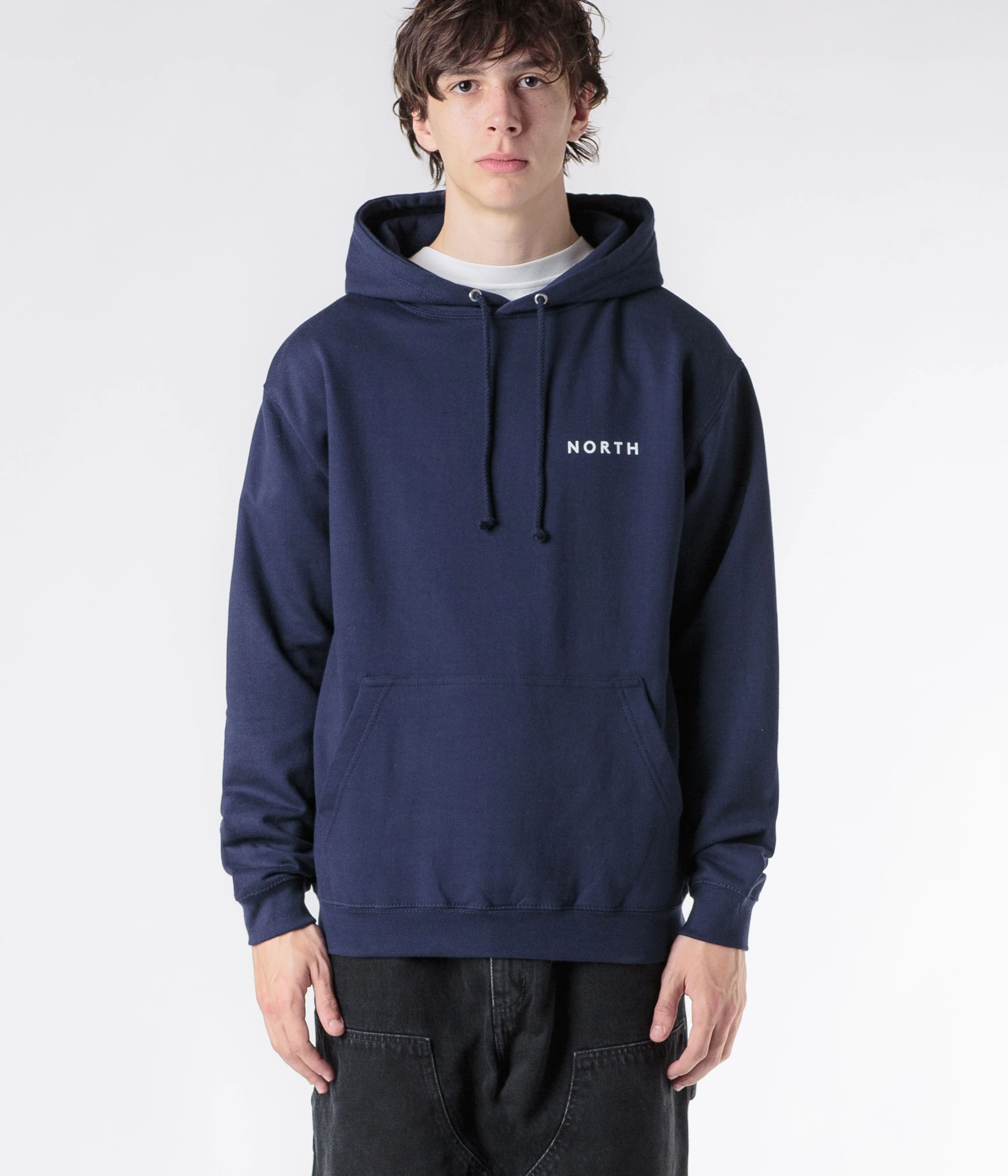 North Film Star Hoodie - Navy / White - Image 7