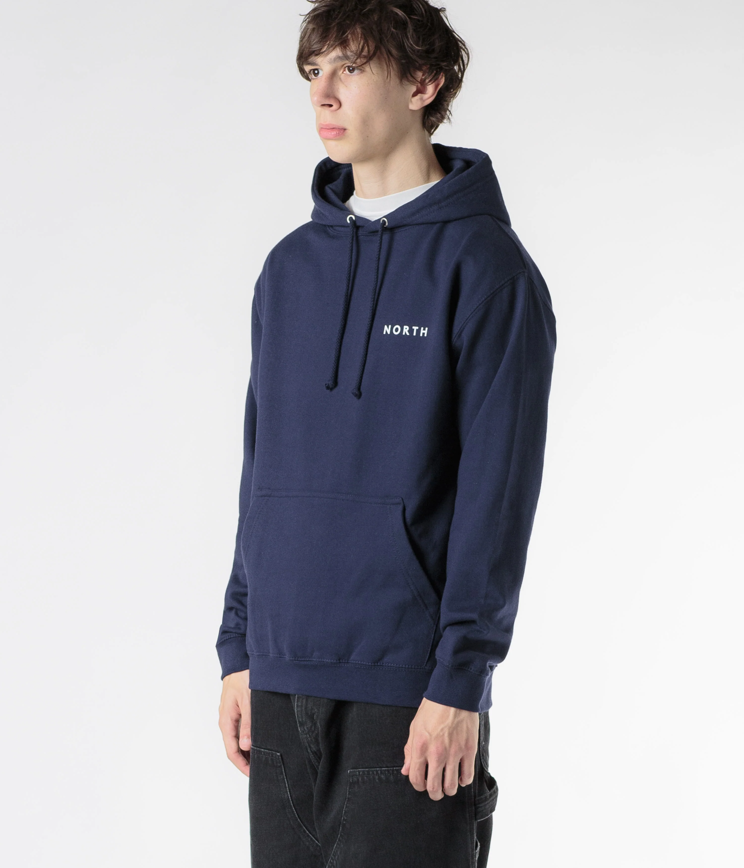 North Film Star Hoodie - Navy / White - Image 8